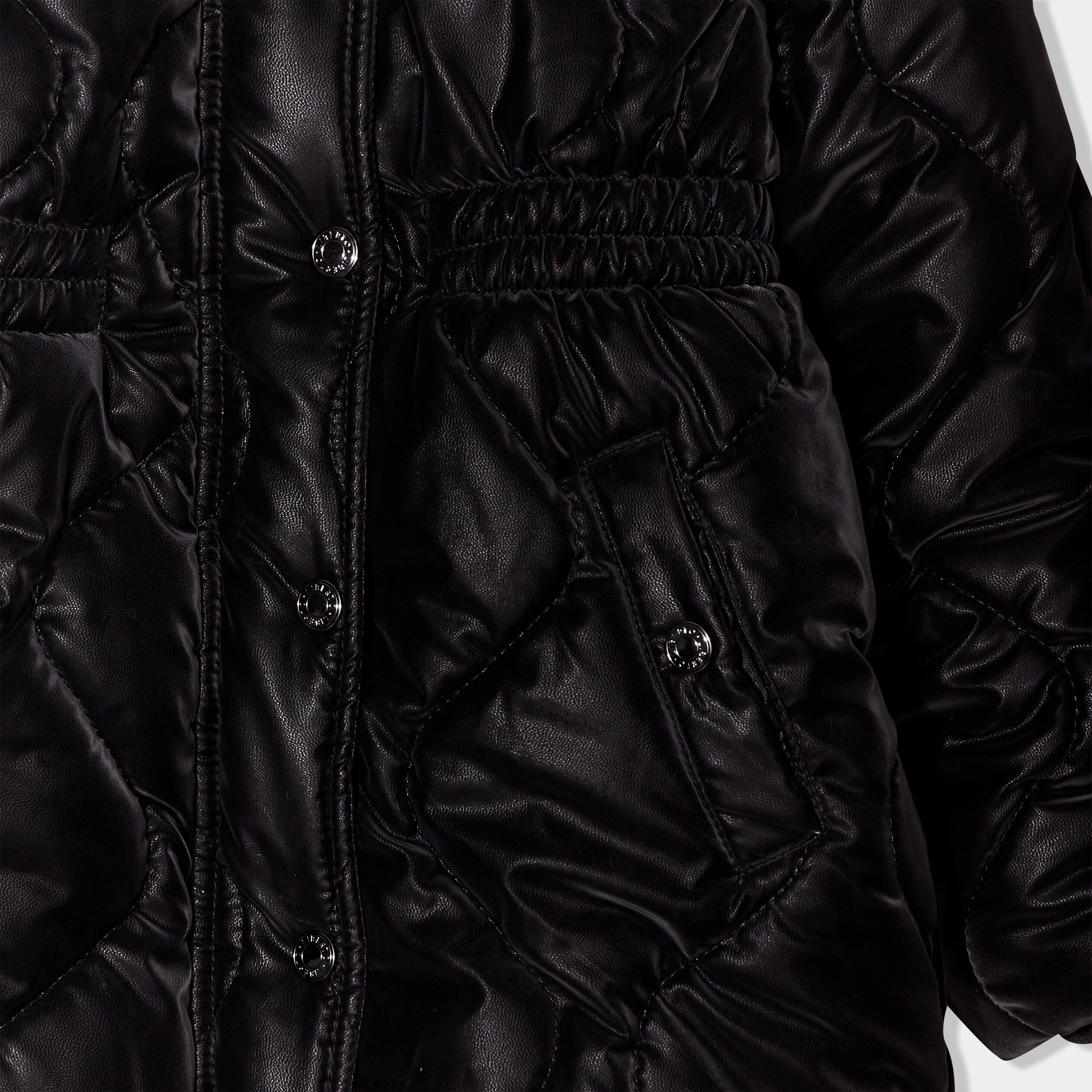 Parka &agrave; capuche fausse fourrure noir fille