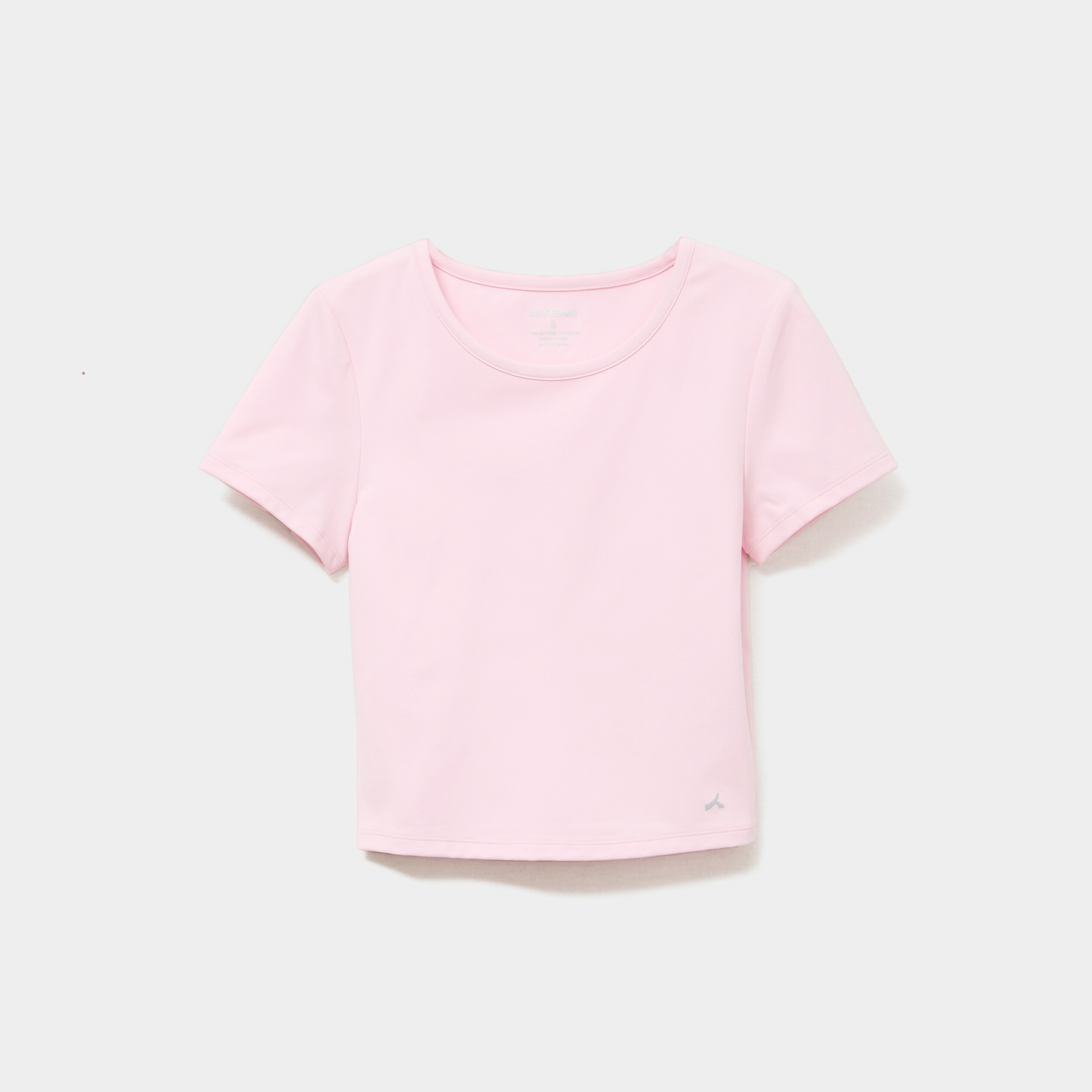 T-shirt de sport court ajust&eacute; rose clair femme