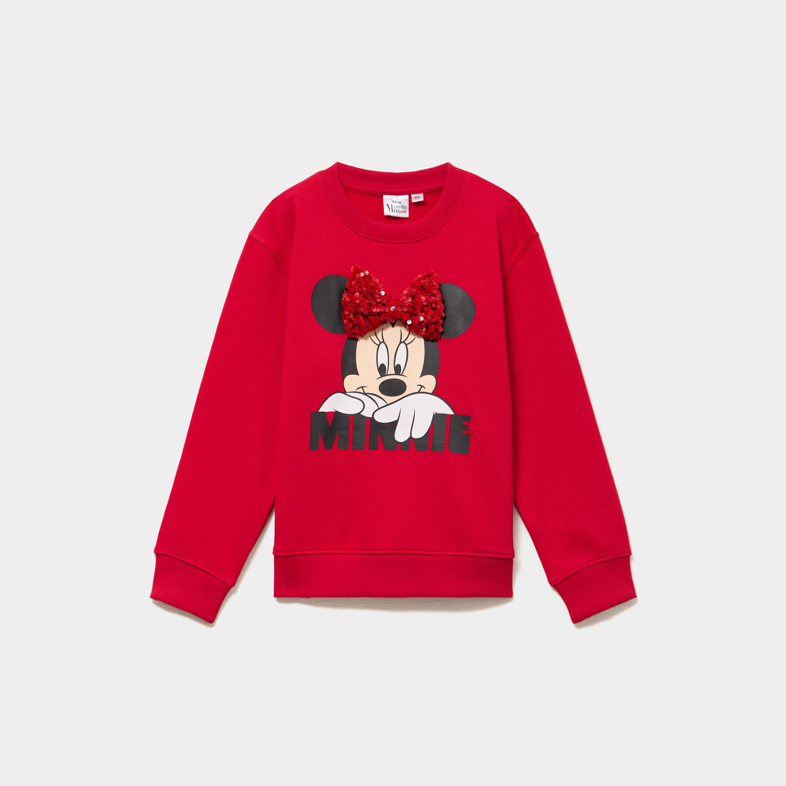 Sweat noeud &agrave; sequins Minnie rouge fille