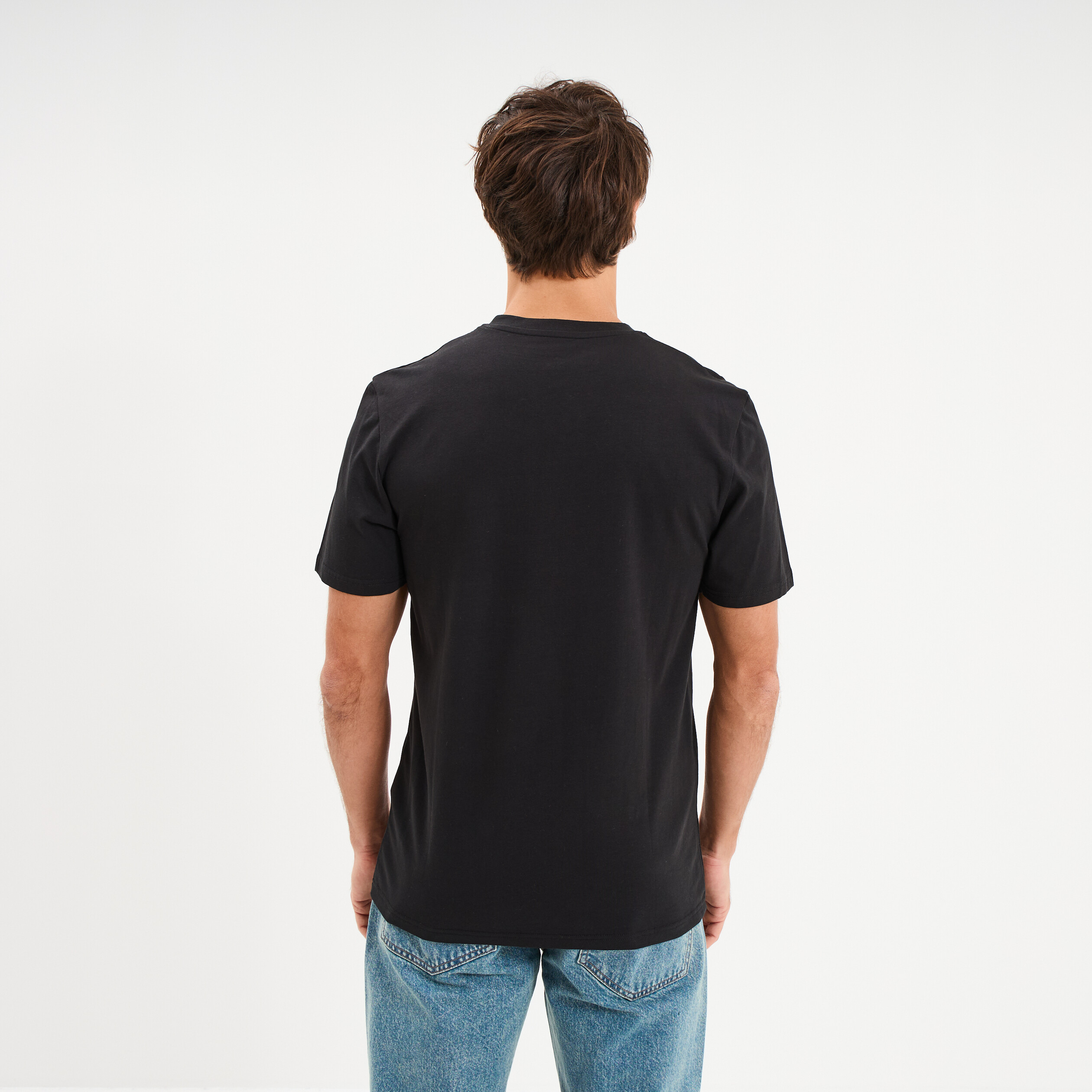T-shirt col V slim stretch noir homme