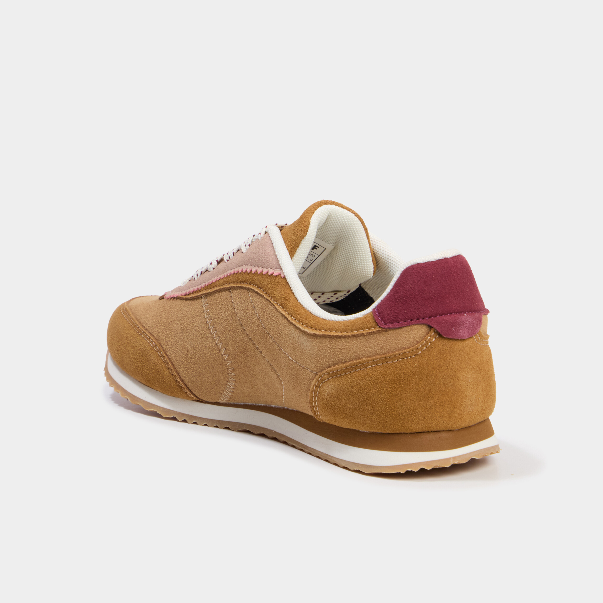 Baskets su&eacute;dine &agrave; lacets rose femme