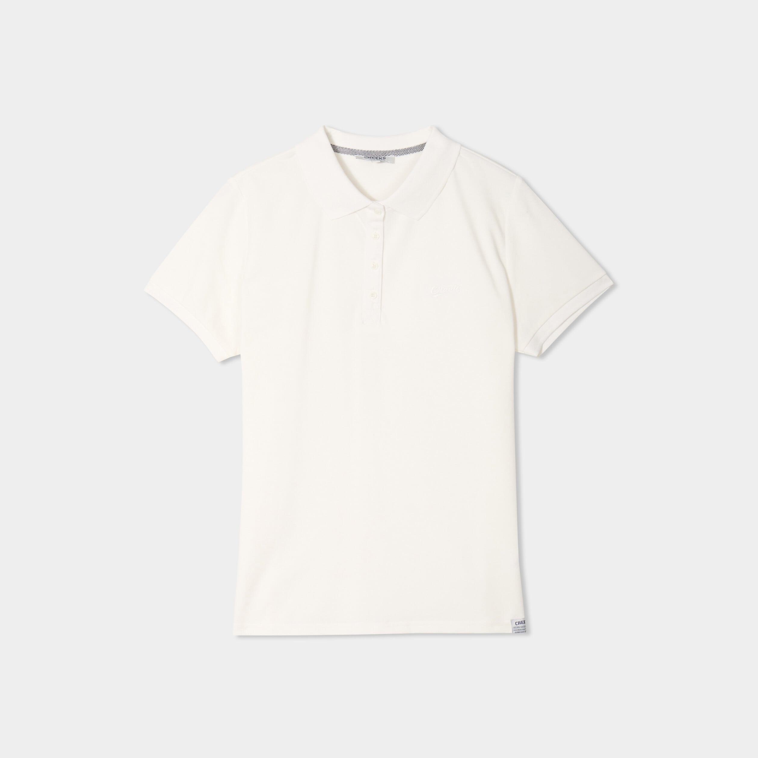Polo piqu&eacute; ajust&eacute; manches courtes coton blanc femme