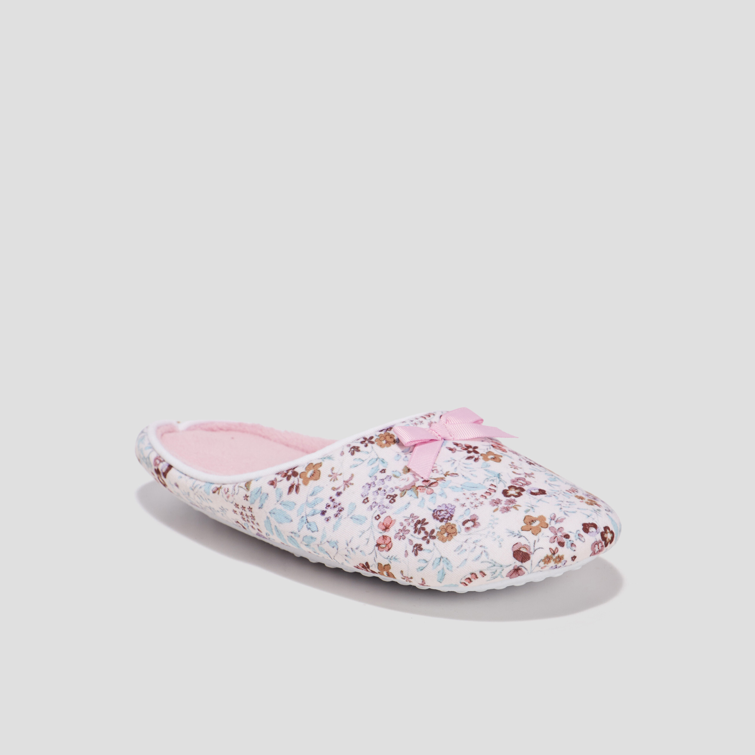 chaussons mules fleuris rose femme Chaussons mules fleuris rose femme
