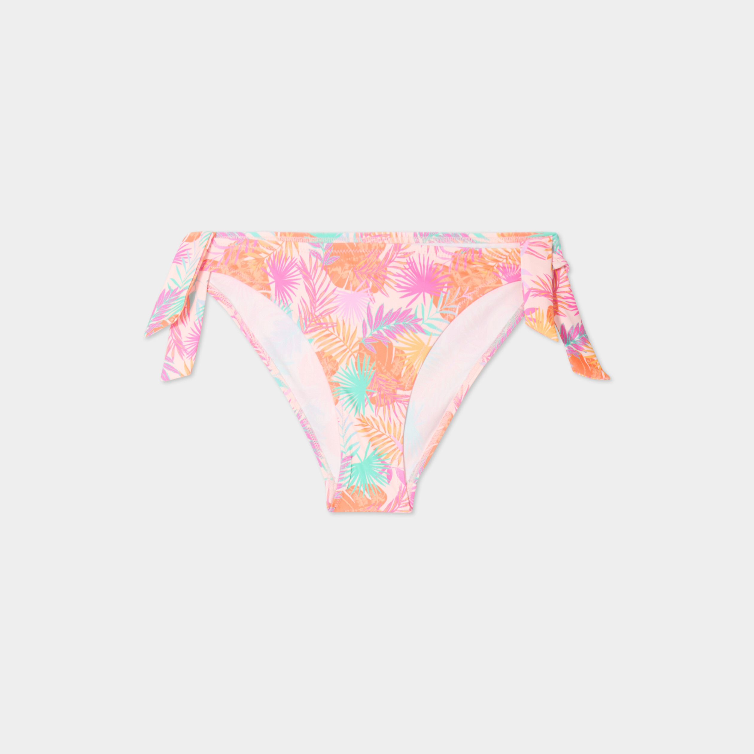Bas de maillot de bain d&eacute;tails noeuds orange femme