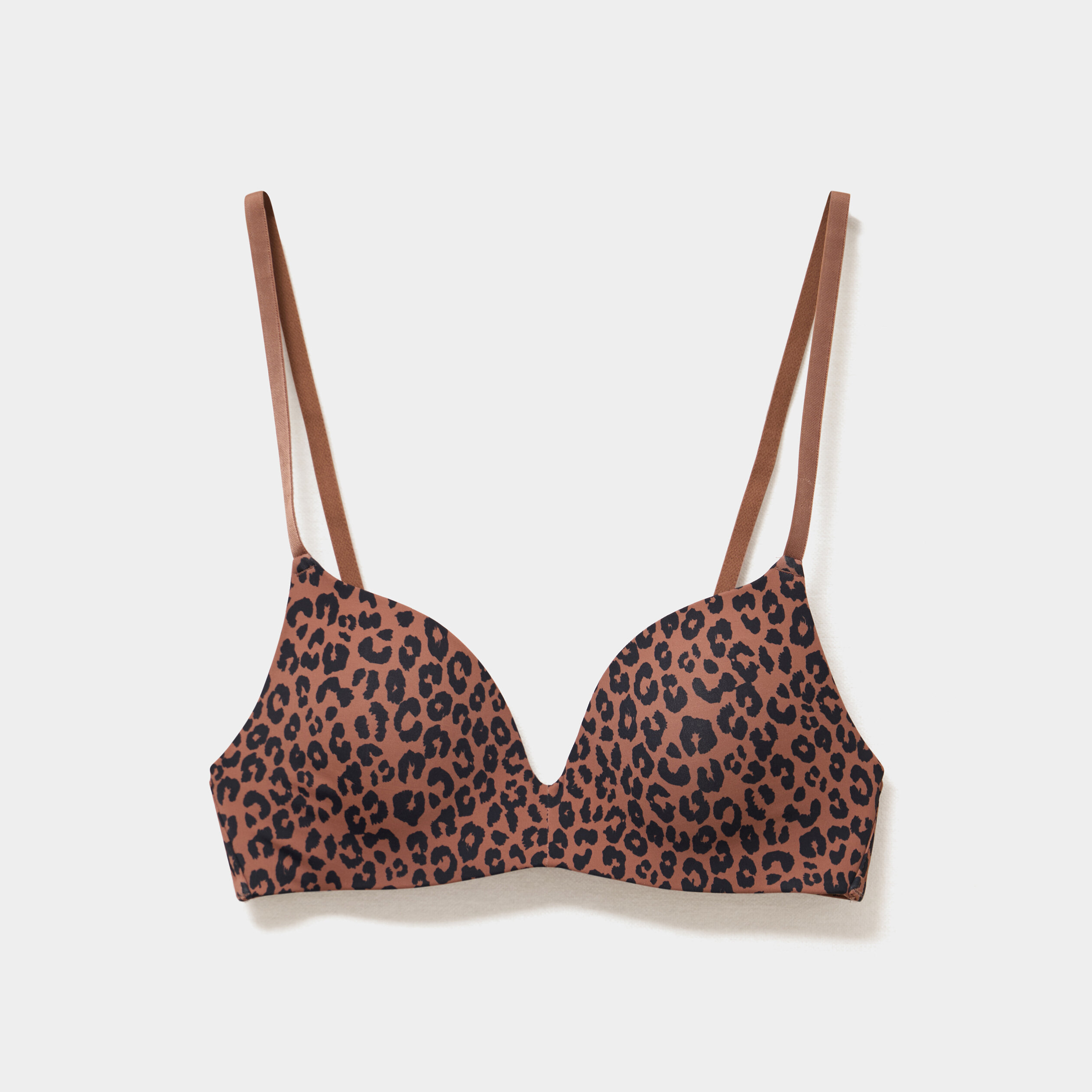 Soutien-gorge triangle bretelles fines marron femme