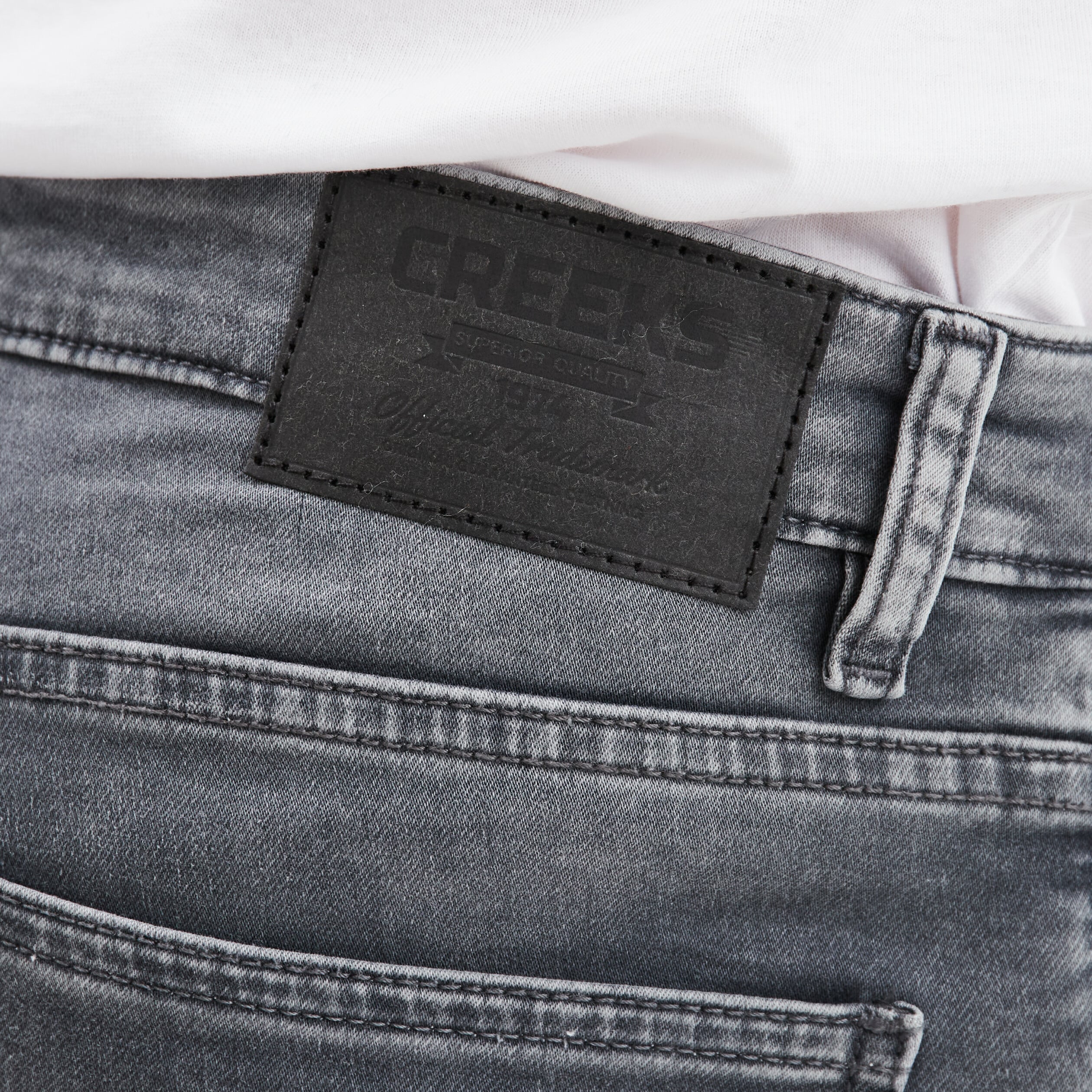 Jean stretch coupe regular denim gris homme