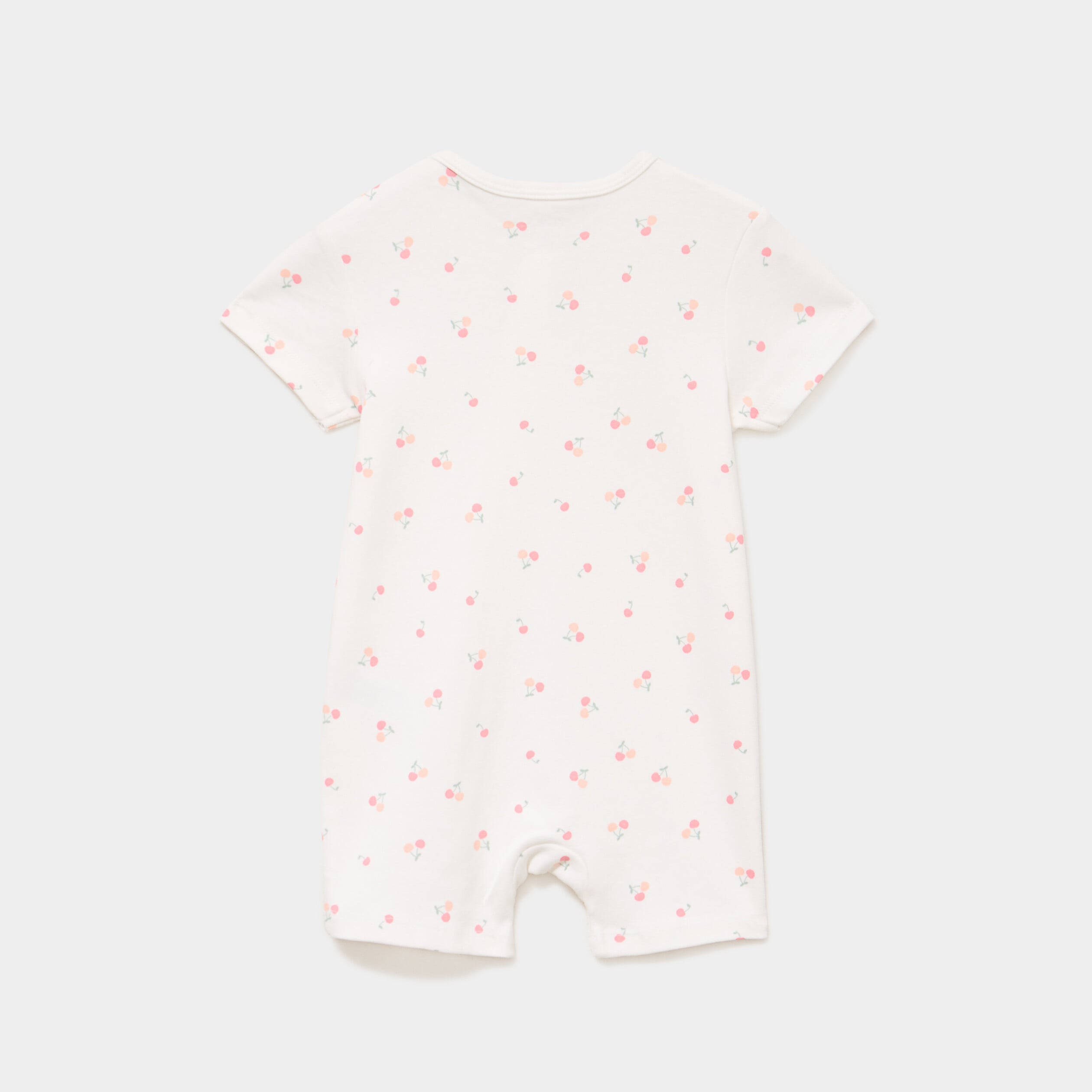 Lot 2 combishorts coton manches courtes ecru b&eacute;b&eacute;