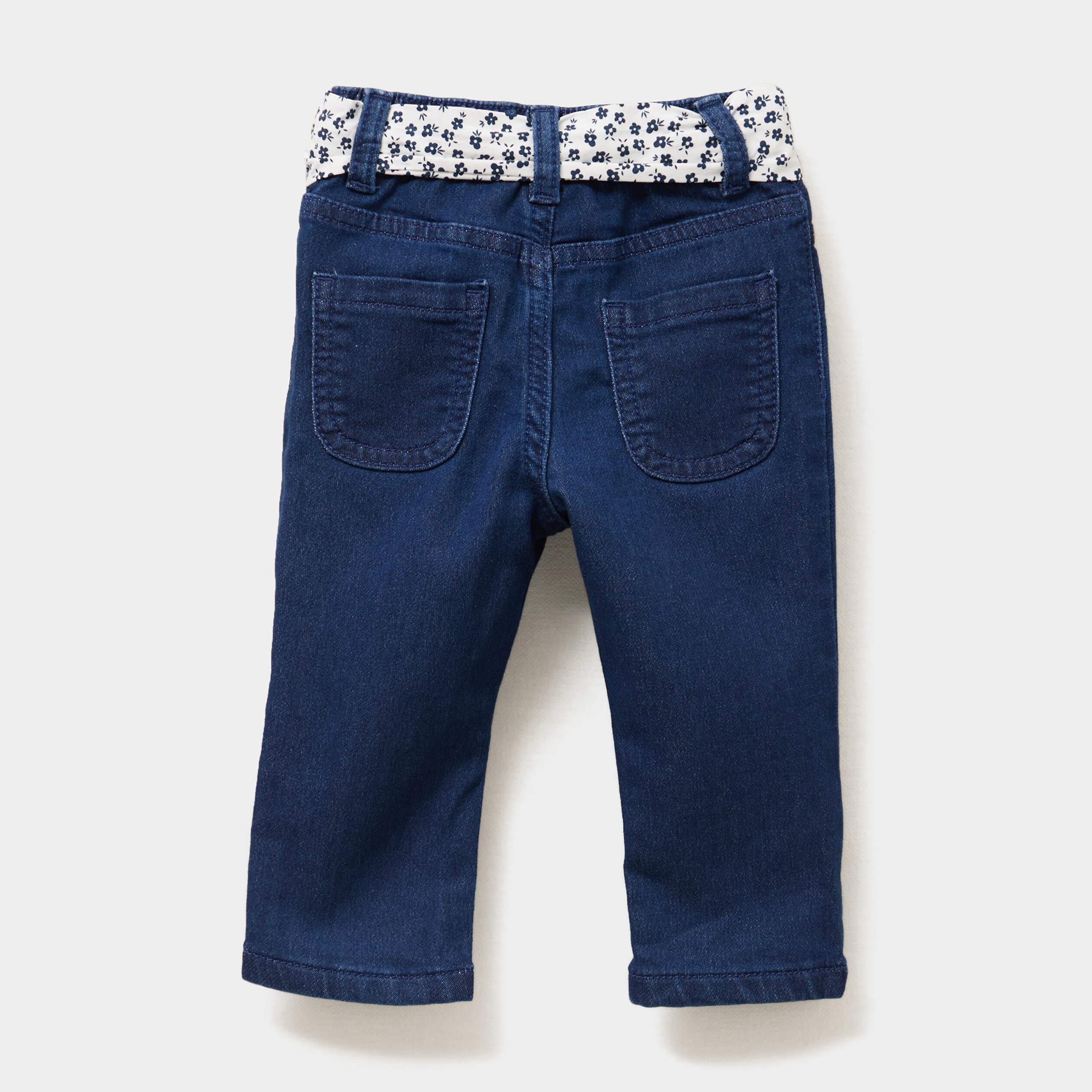 jeans ceinture foulard bleu fonce bebef Jeans ceinture foulard bleu foncé bébé fille