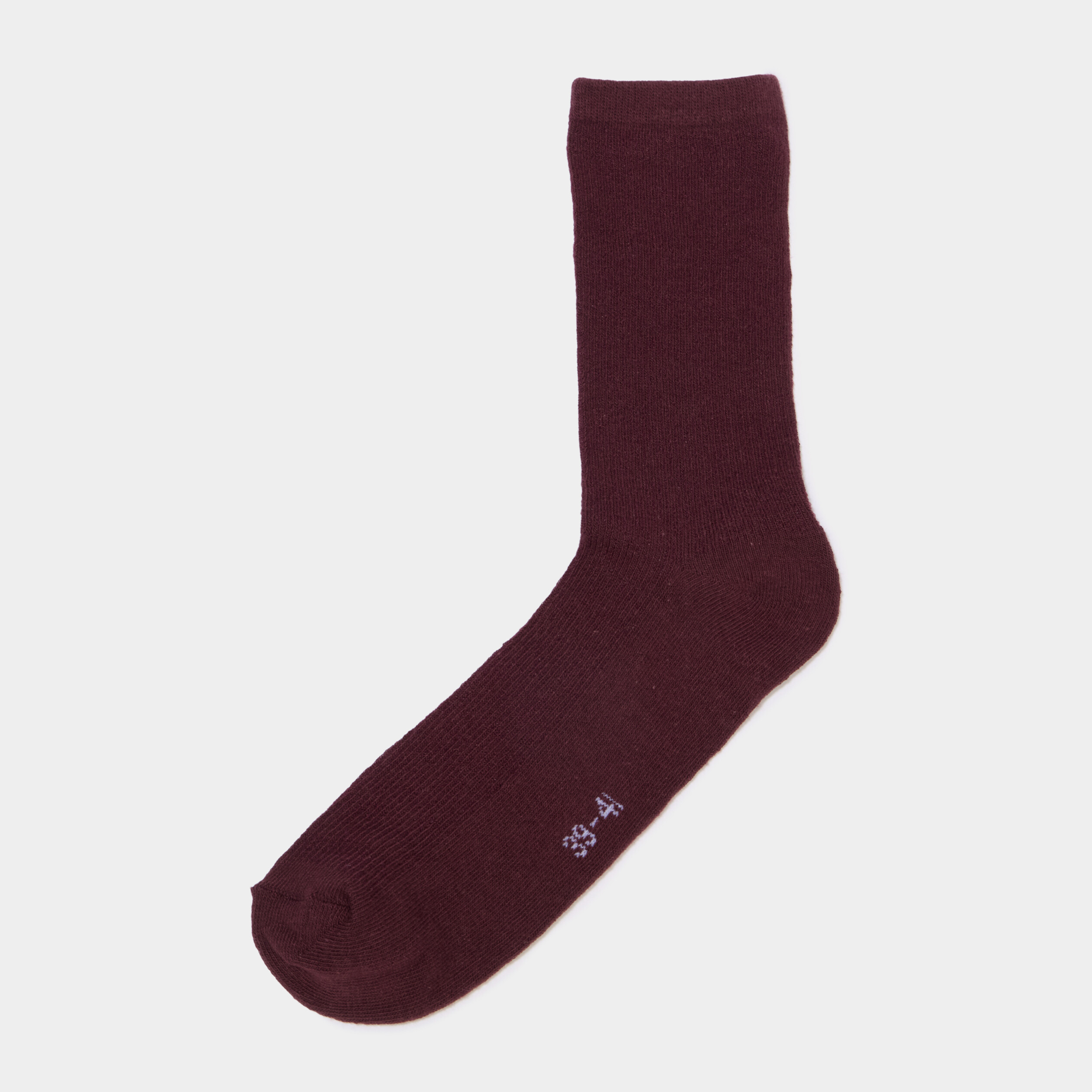 Lot 5 paires chaussettes c&ocirc;tel&eacute;es bordeaux femme