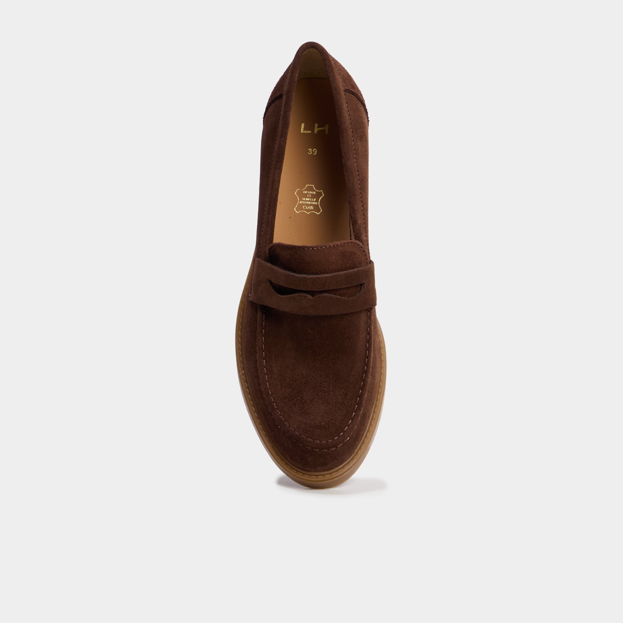 Mocassins en cuir marron femme