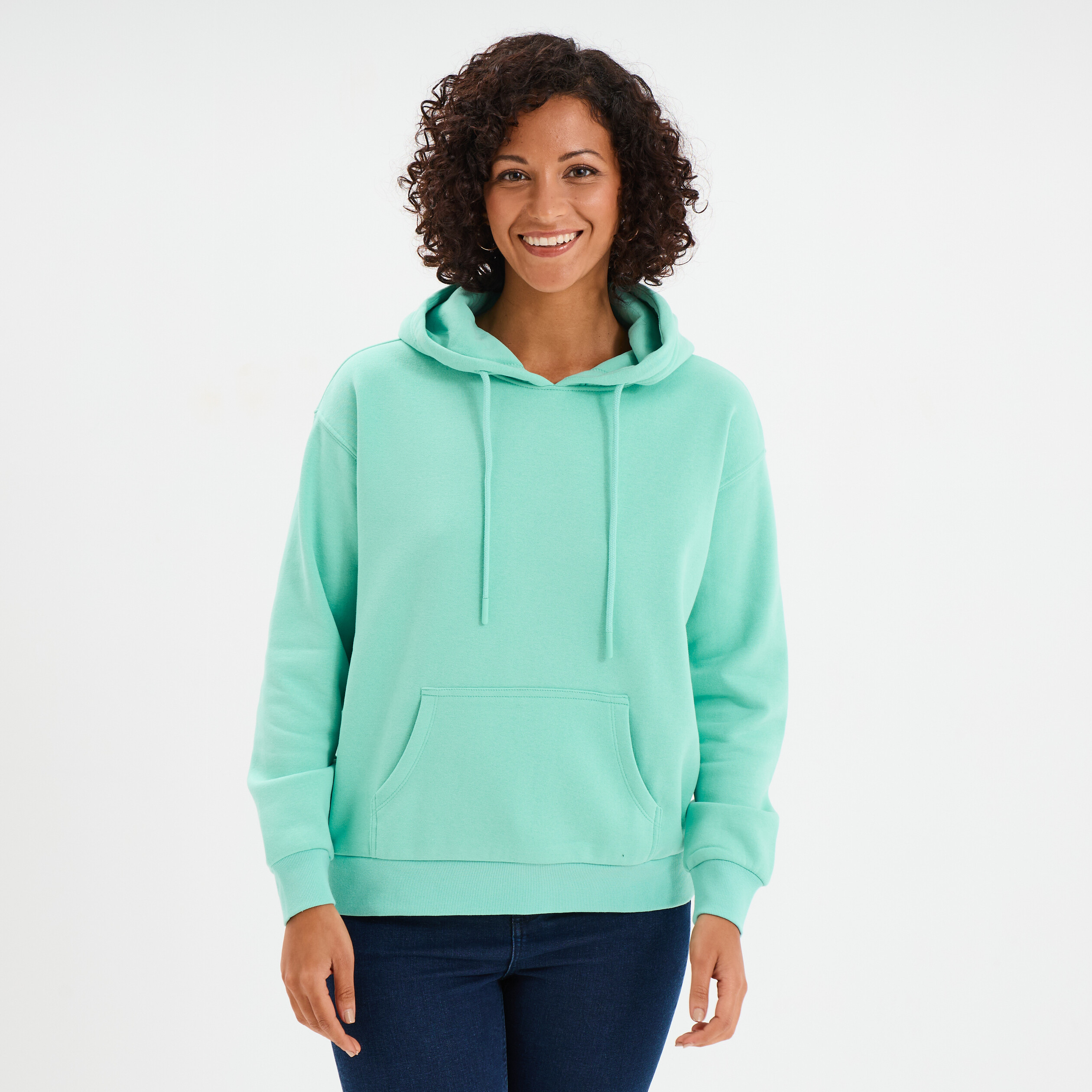 sweat hoodie molleton a capuche bleu turquoise femme Sweat hoodie molleton à capuche bleu turquoise femme