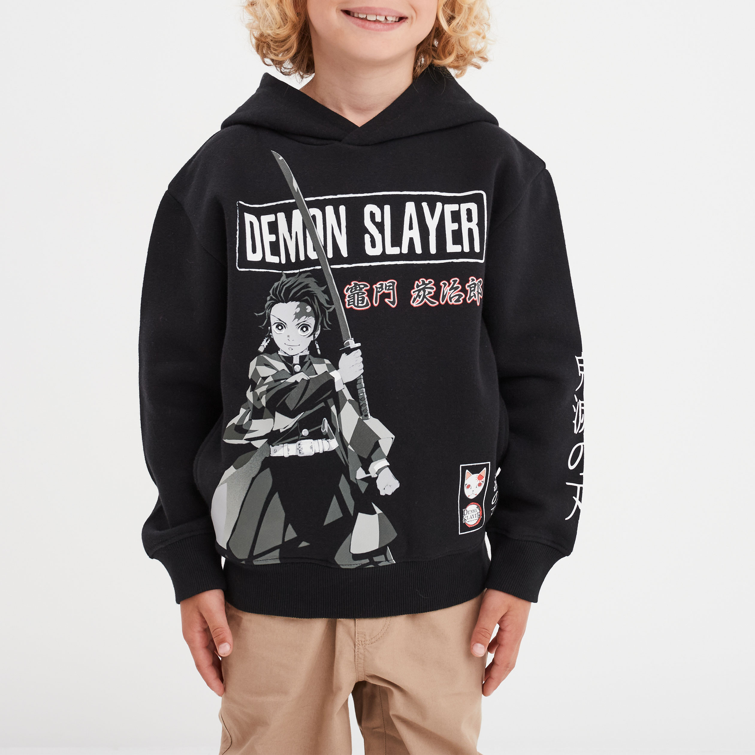 sweat a capuche hoodie demon slayer noir garcon Sweat à capuche hoodie Demon Slayer noir garçon