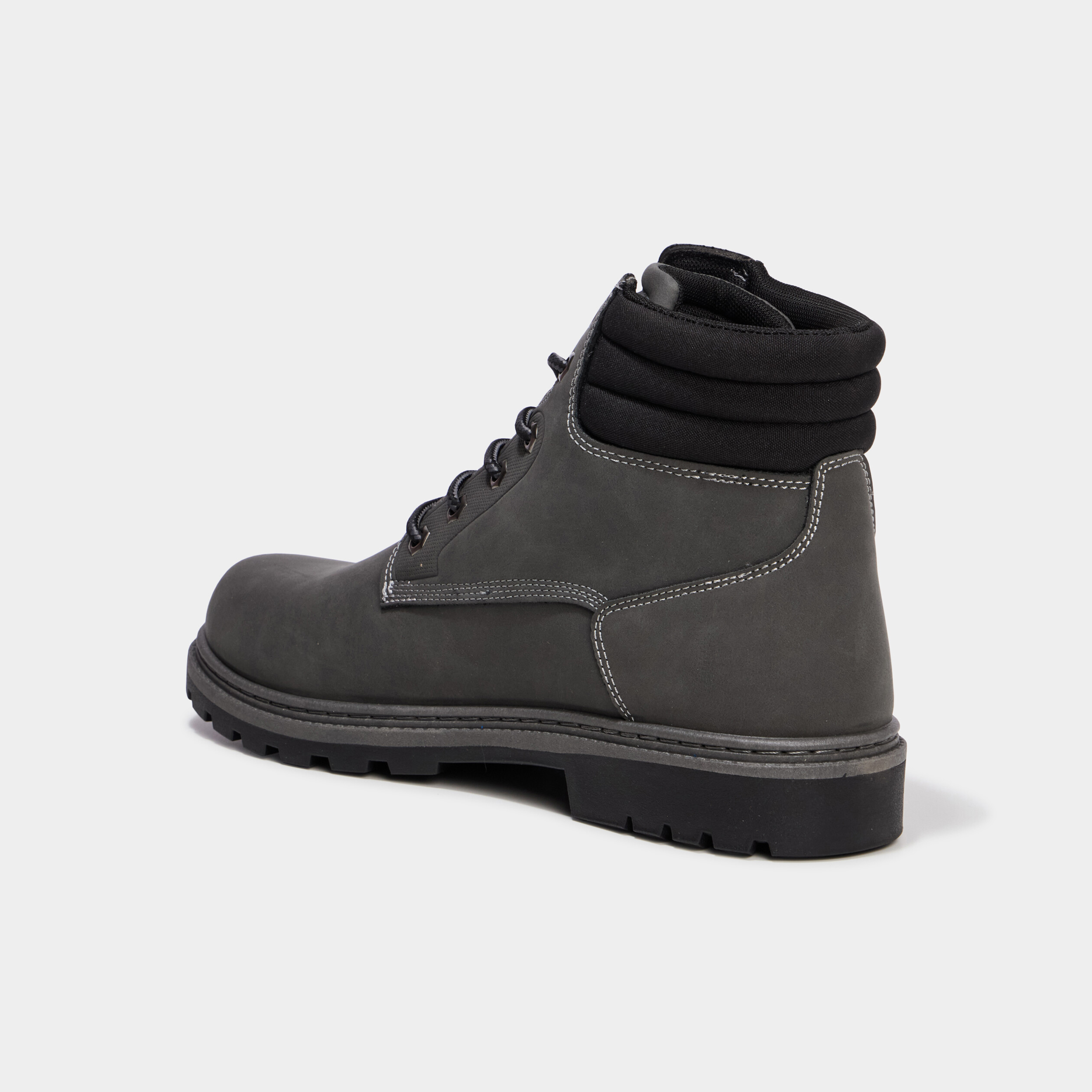 Boots &agrave; lacets avec semelle crant&eacute;e gris homme