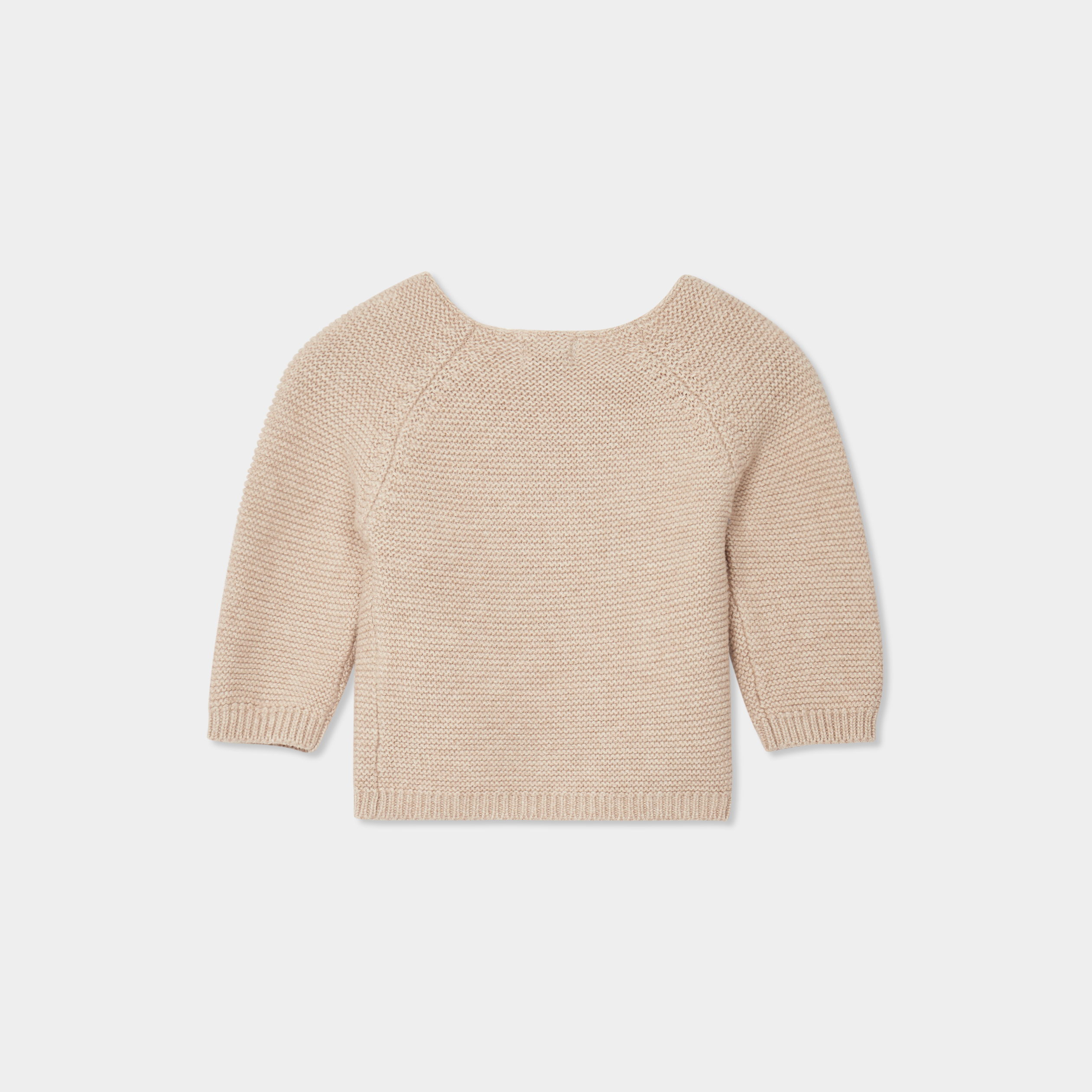 brassiere naissance tricot nouee coton taupe bebe Brassière naissance tricot nouée coton taupe bébé