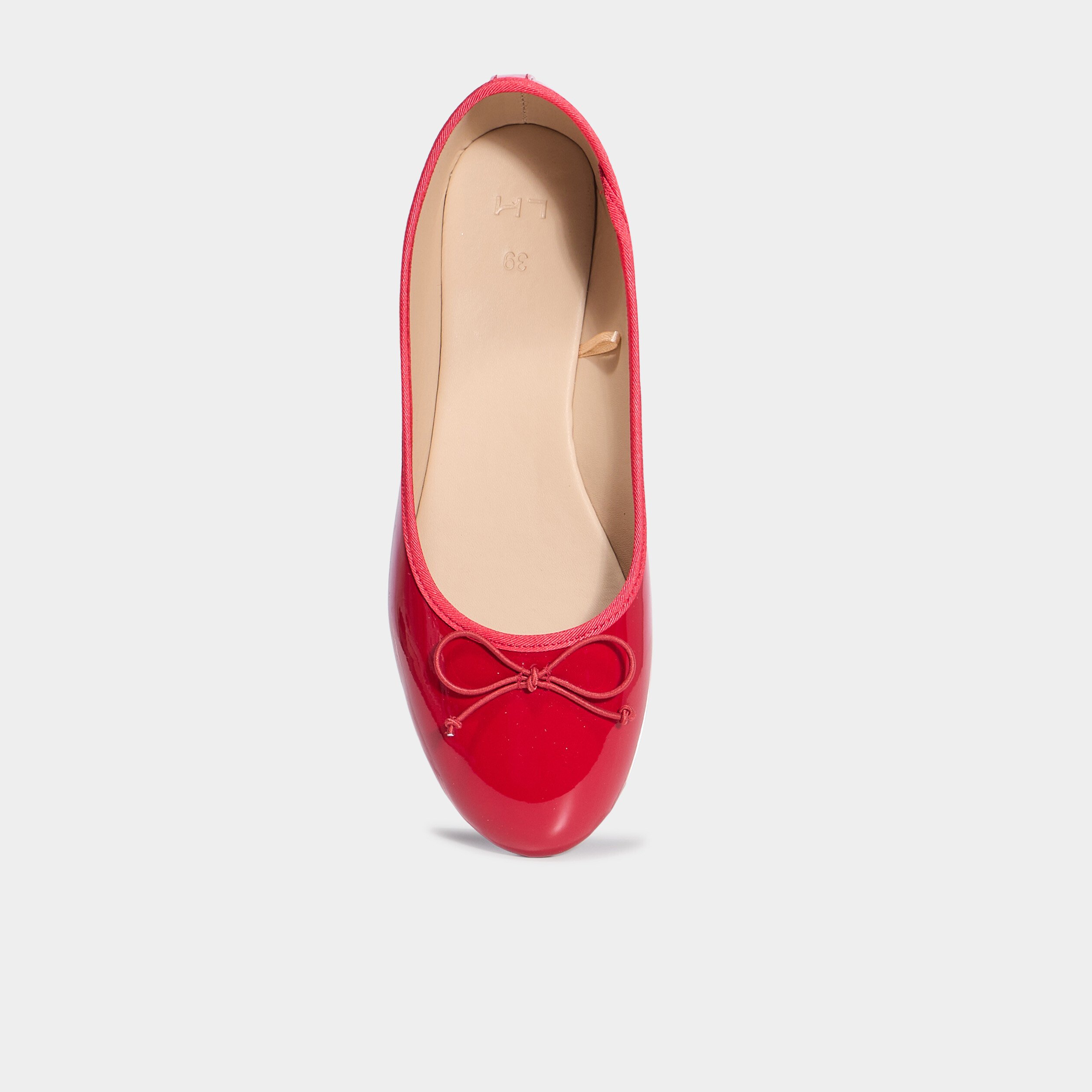 ballerines vernies avec noeud rouge femme Ballerines vernies avec noeud rouge femme
