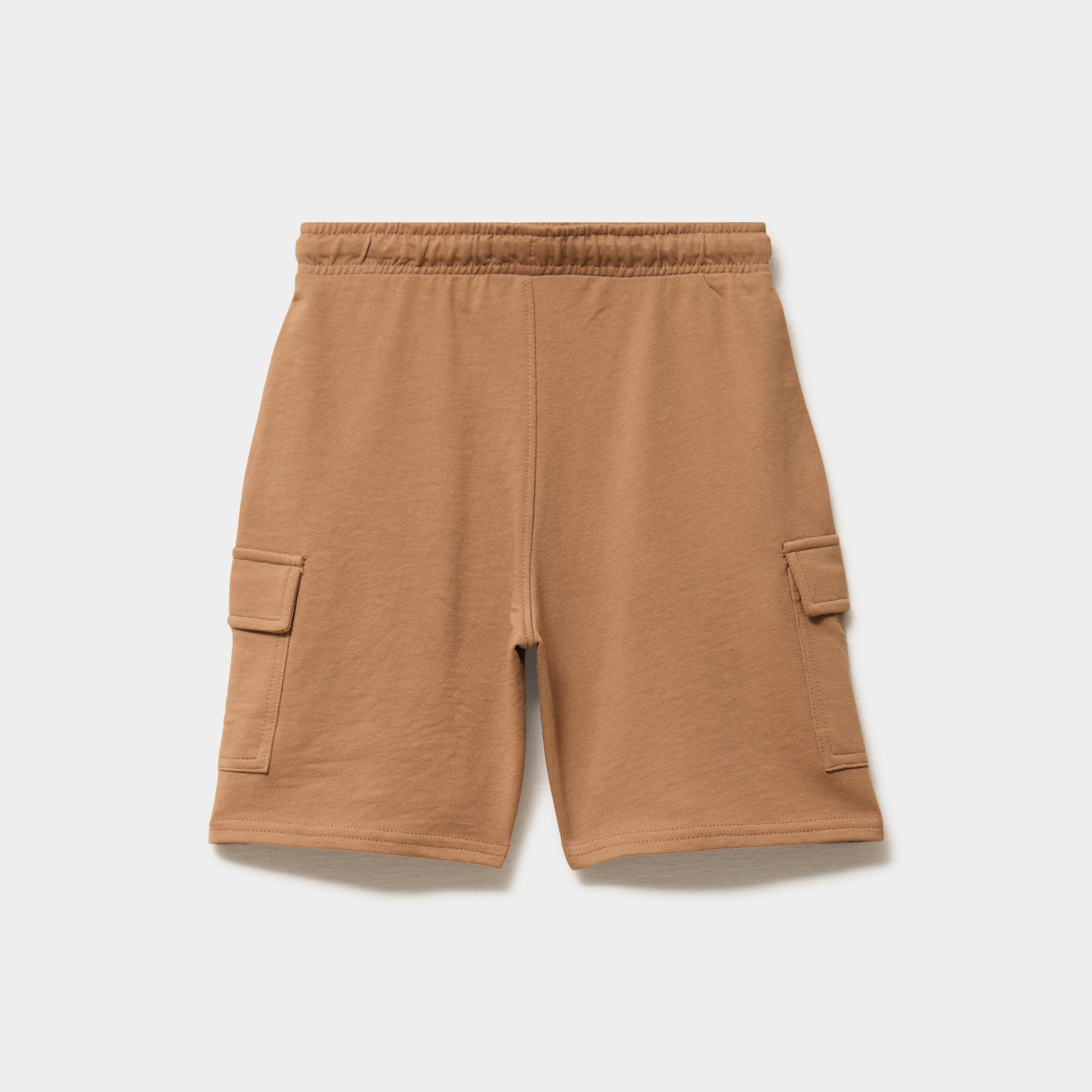 Short cargo molleton taille &eacute;lastiqu&eacute;e marron gar&ccedil;on