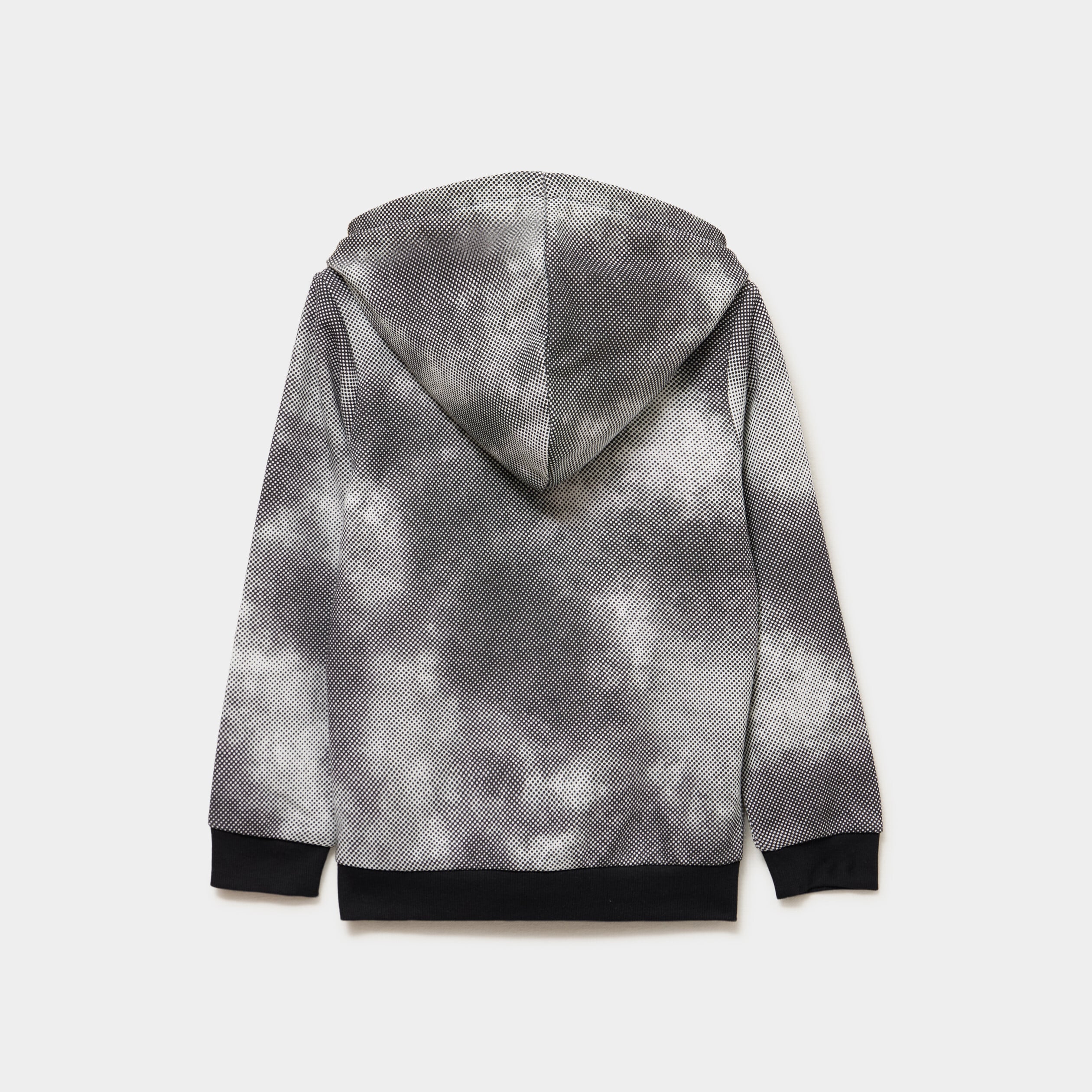 Sweat zipp&eacute; &agrave; capuche molleton imprim&eacute; noir gar&ccedil;on
