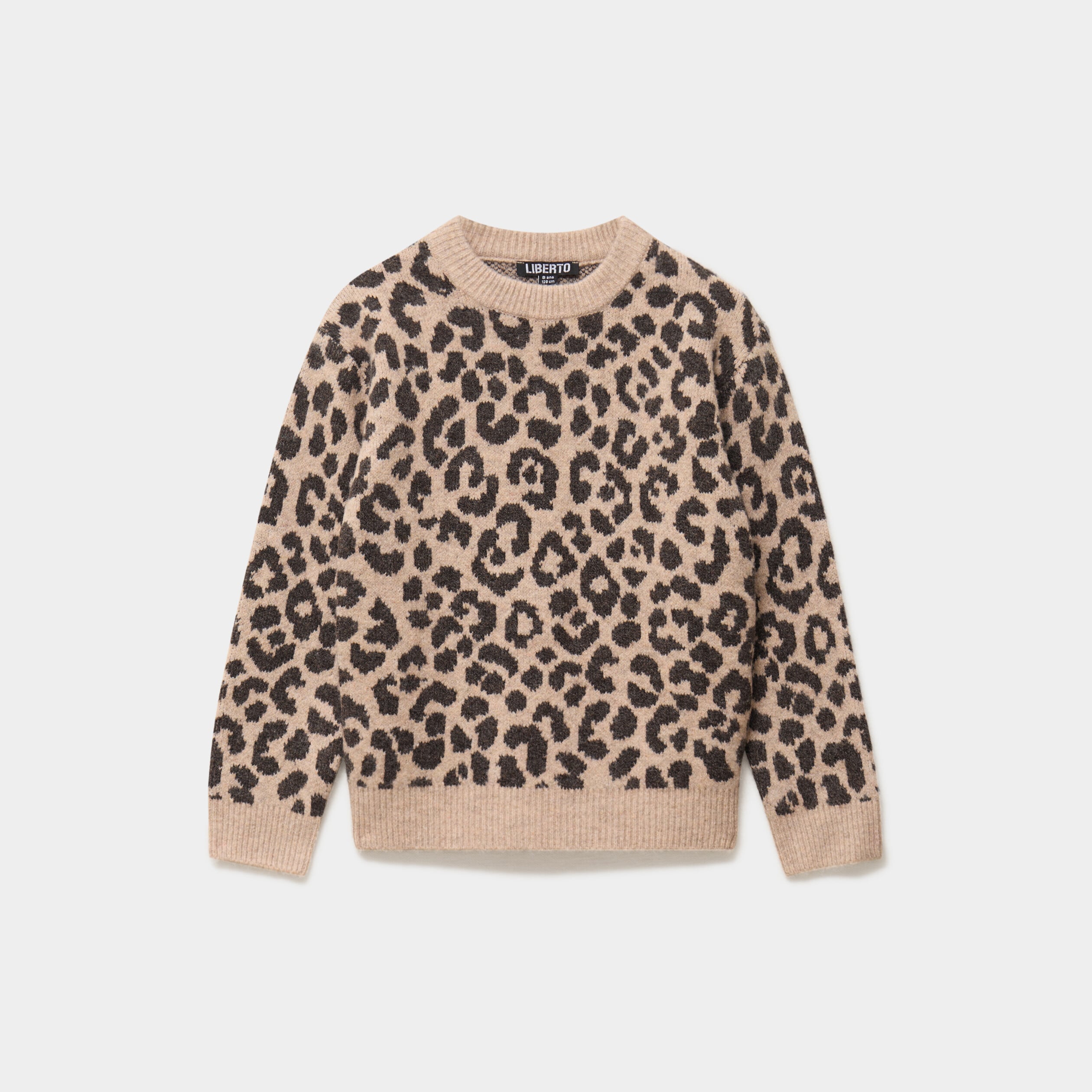 Pull col rond manches longues marron fille