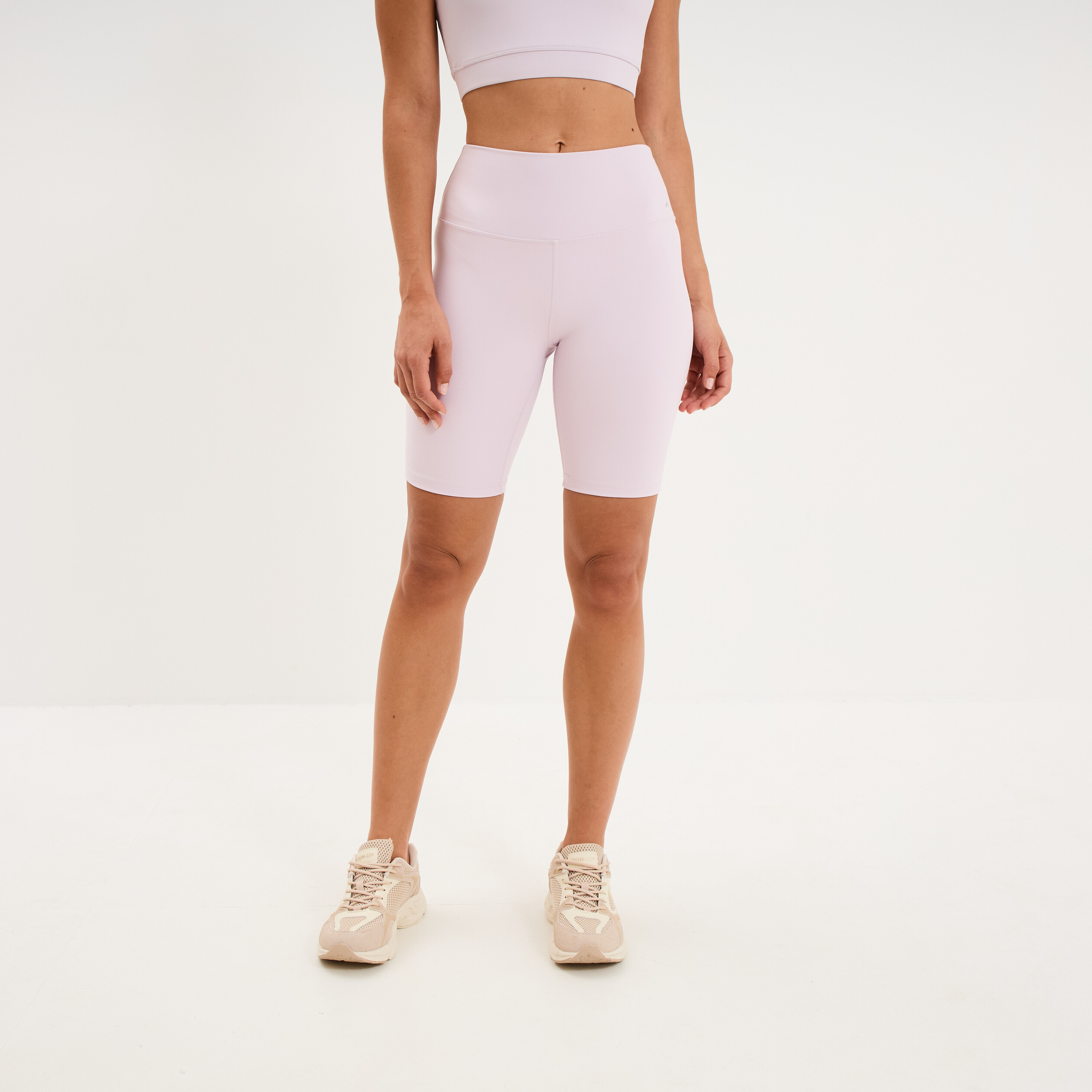 Short cycliste de sport taille haute violet clair femme