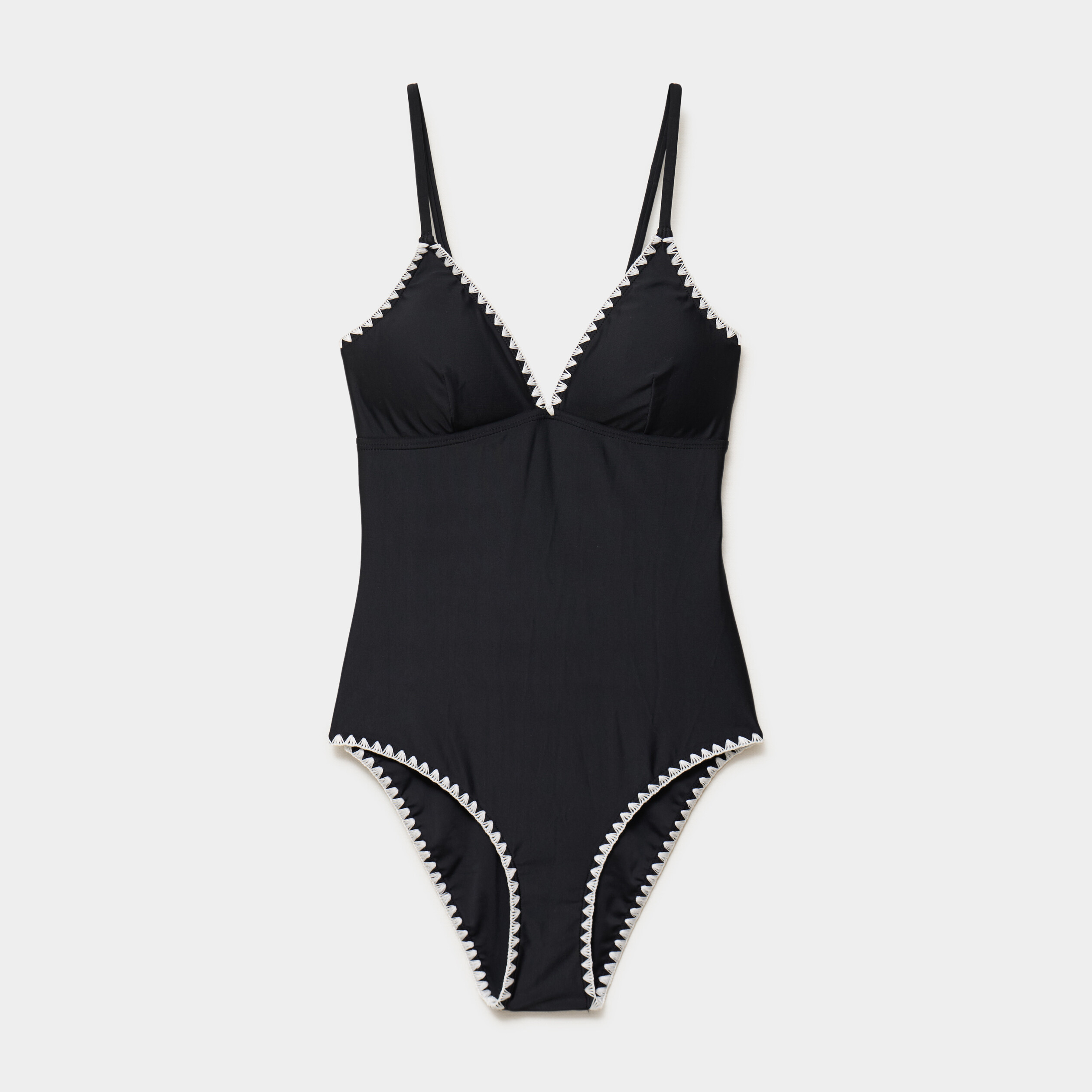 Maillot de bain une pi&egrave;ce d&eacute;tails brod&eacute;s noir femme