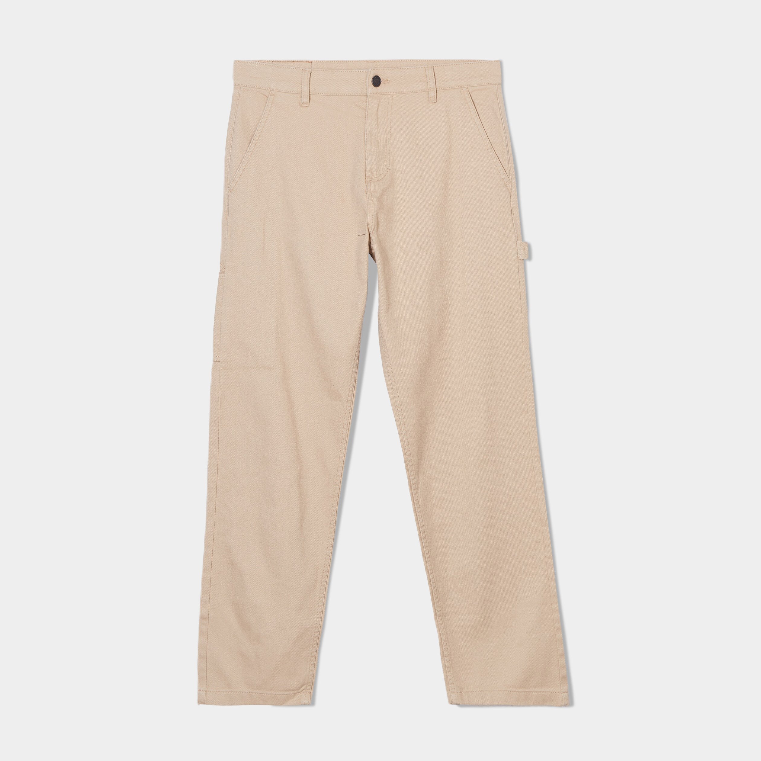 pantalon droit taille standard en coton sable homme Pantalon droit taille standard en coton sable homme