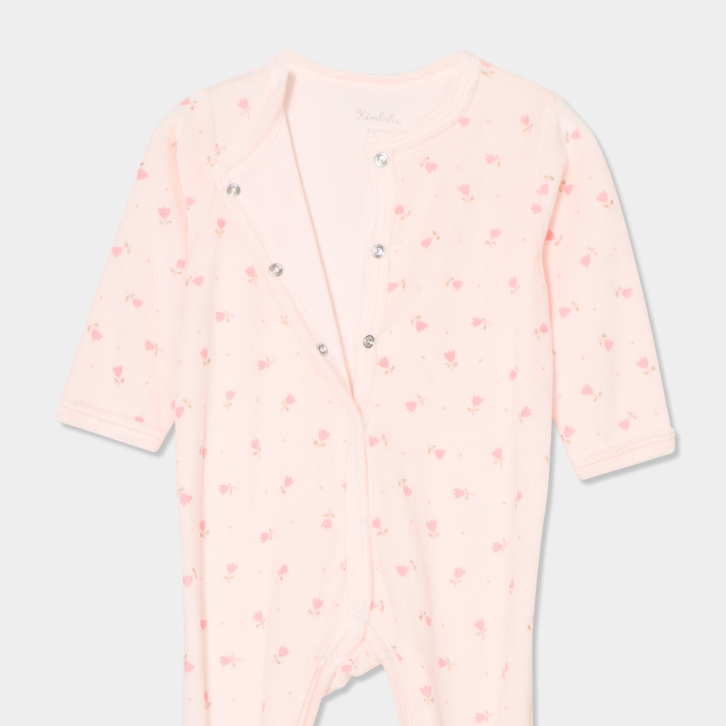dors bien boutonne avec manches longues rose clair bebef Dors-bien boutonné avec manches longues rose clair bébé fille