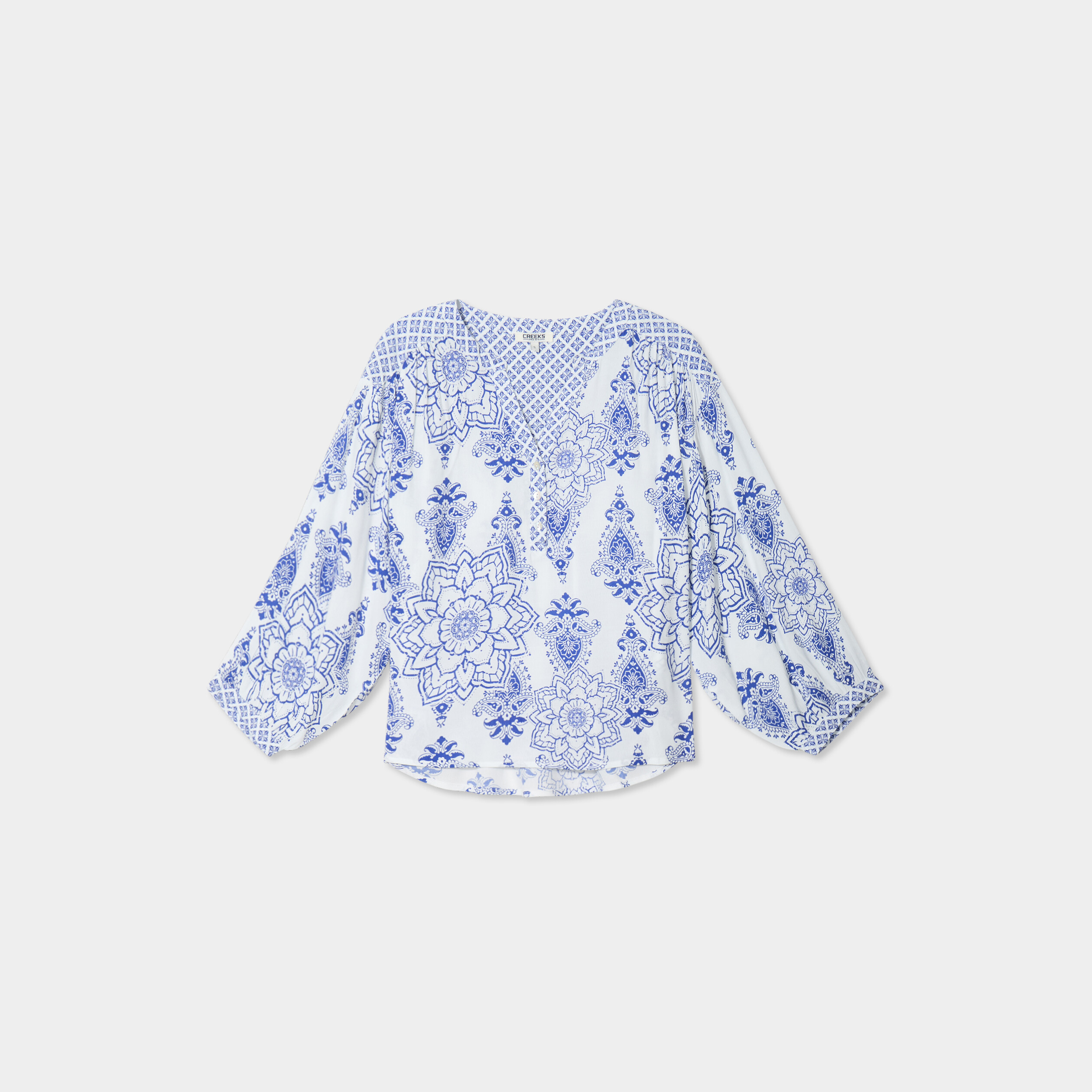 blouse fluide col tunisien blanc femme Blouse fluide col tunisien blanc femme