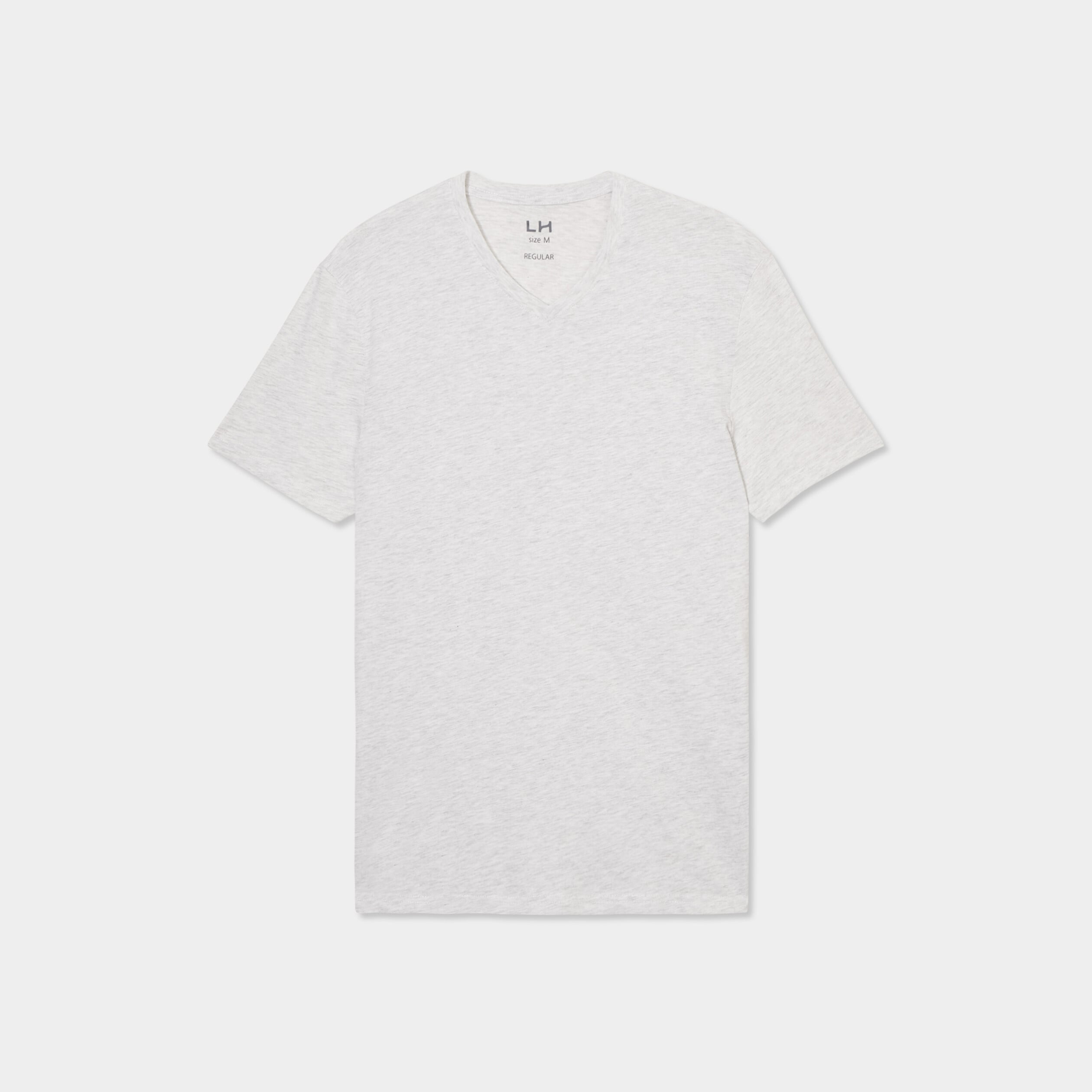 T-shirt droit col V ecru homme