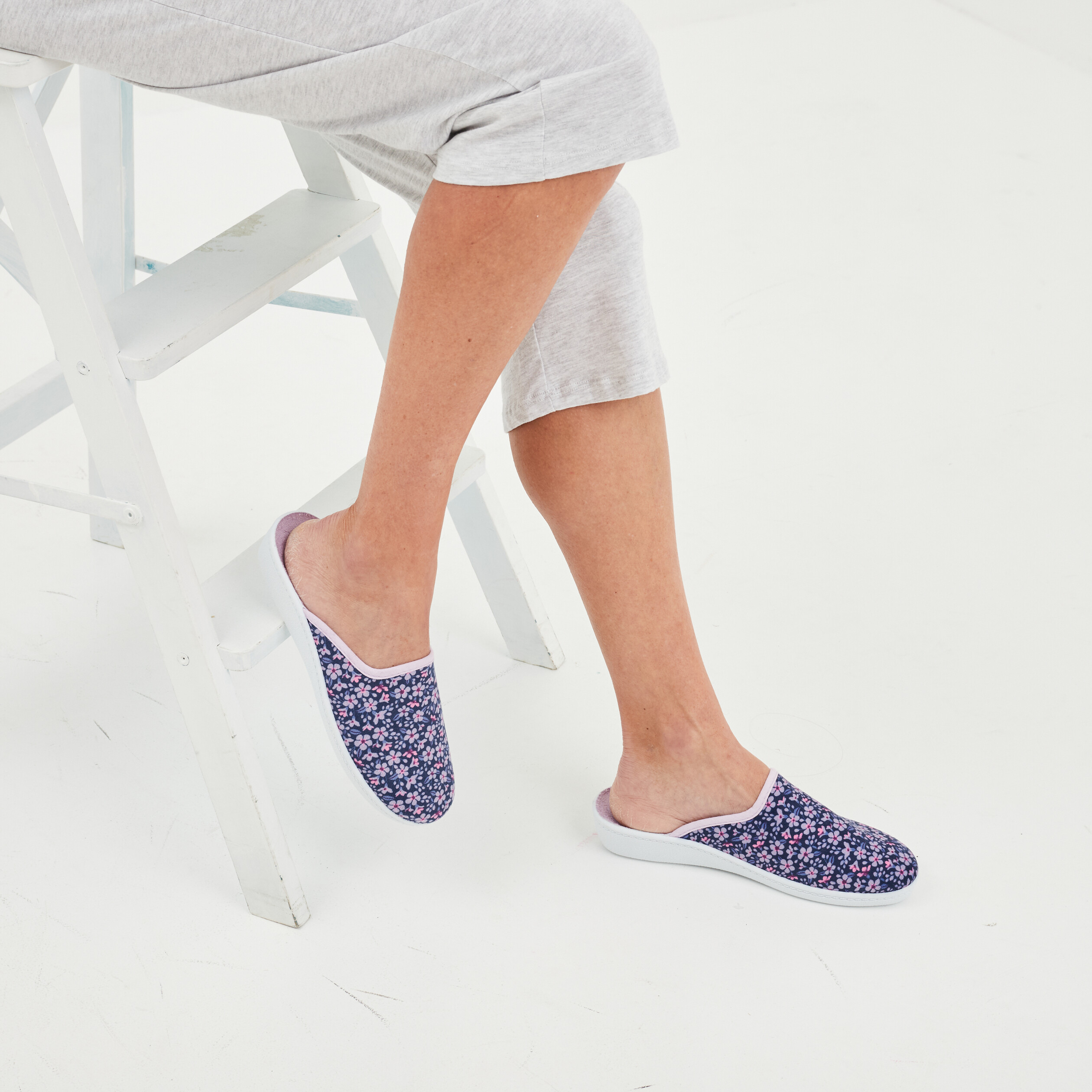 chaussons mules compenses mauve femme Chaussons mules compensés mauve femme