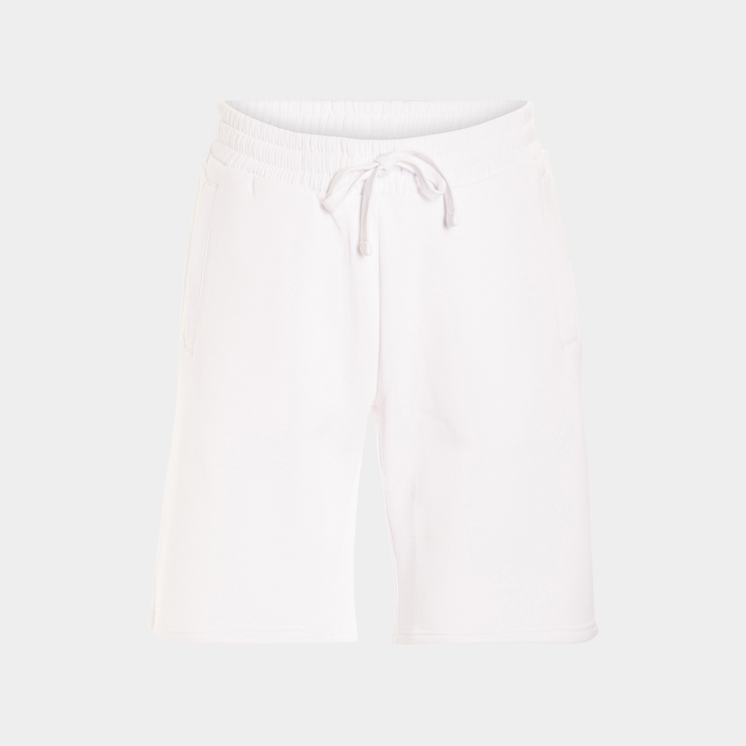 Short jogging molleton droit blanc homme