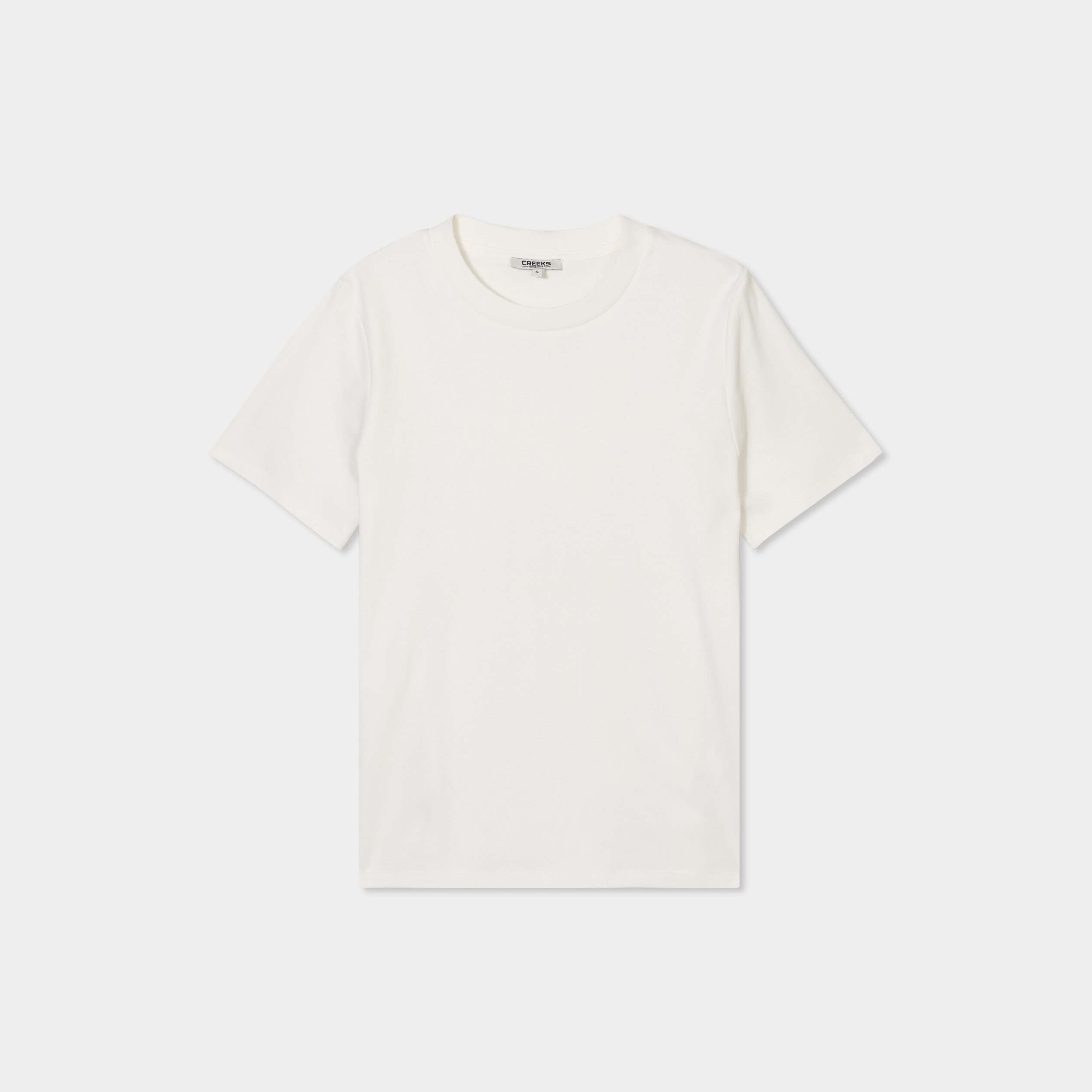 t shirt col rond manches courtes coton blanc femme T-shirt col rond manches courtes coton blanc femme
