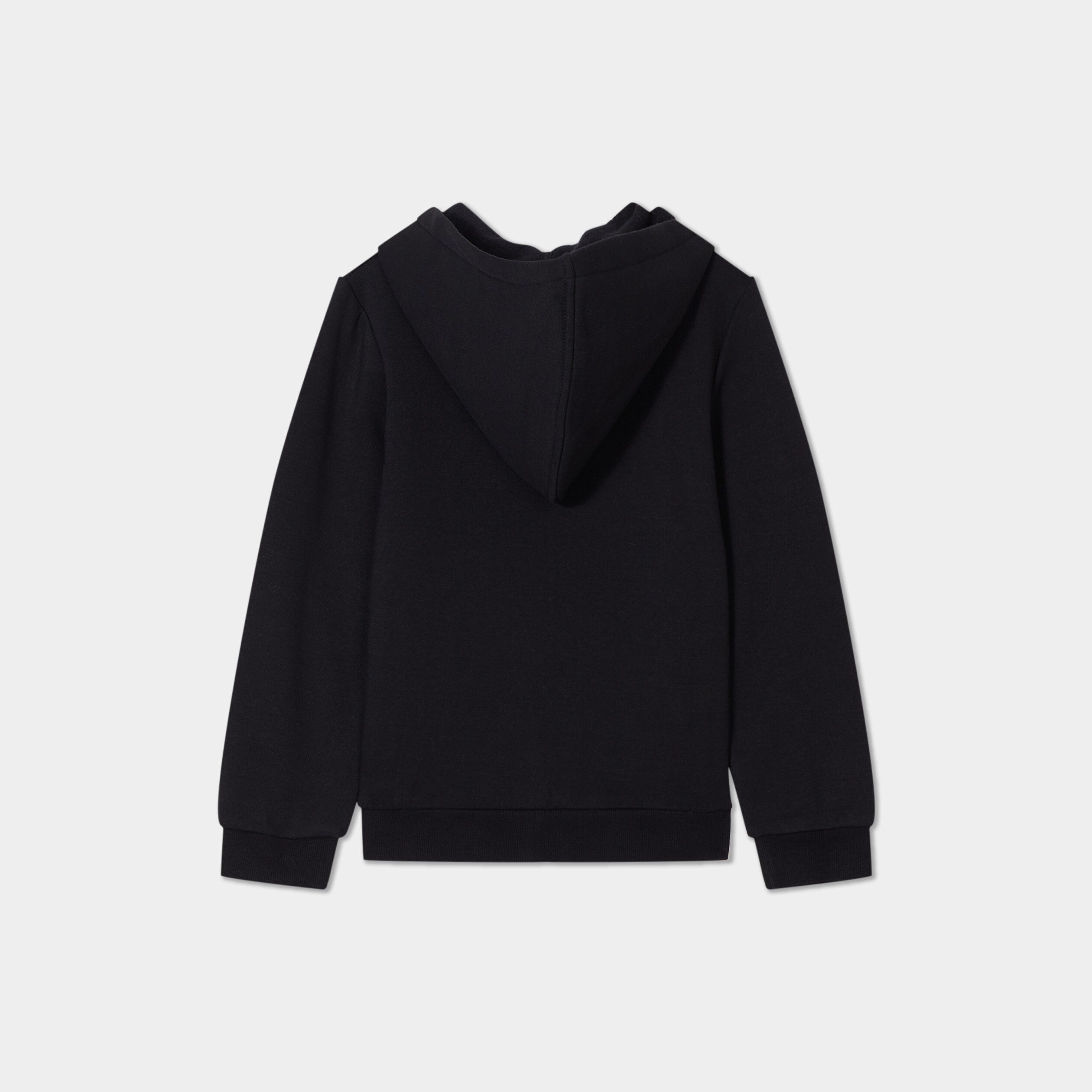 sweat a capuche zippe noir fille Sweat à capuche zippé noir fille