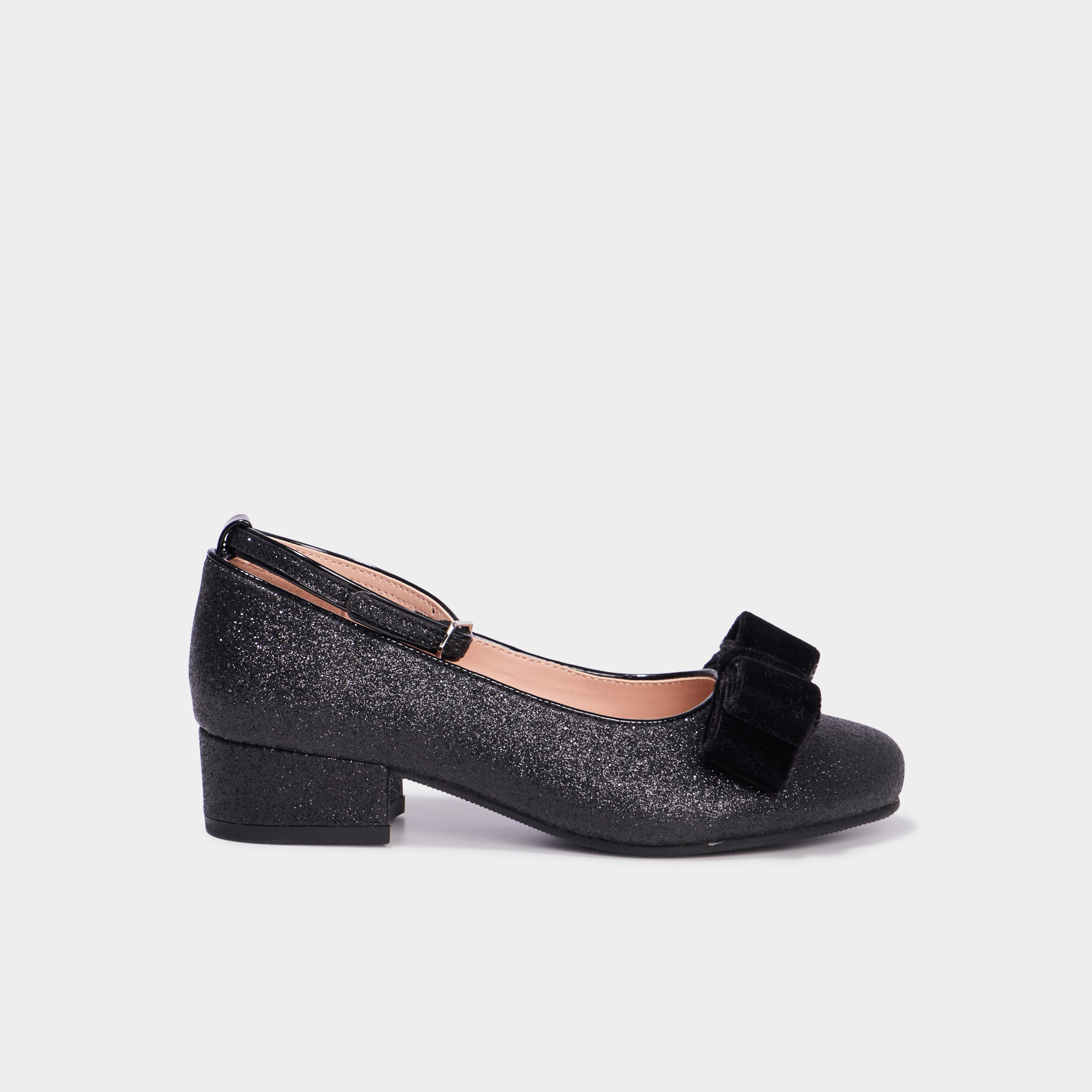 babies a talons avec noeuds noir fille Babies à talons avec noeuds noir fille