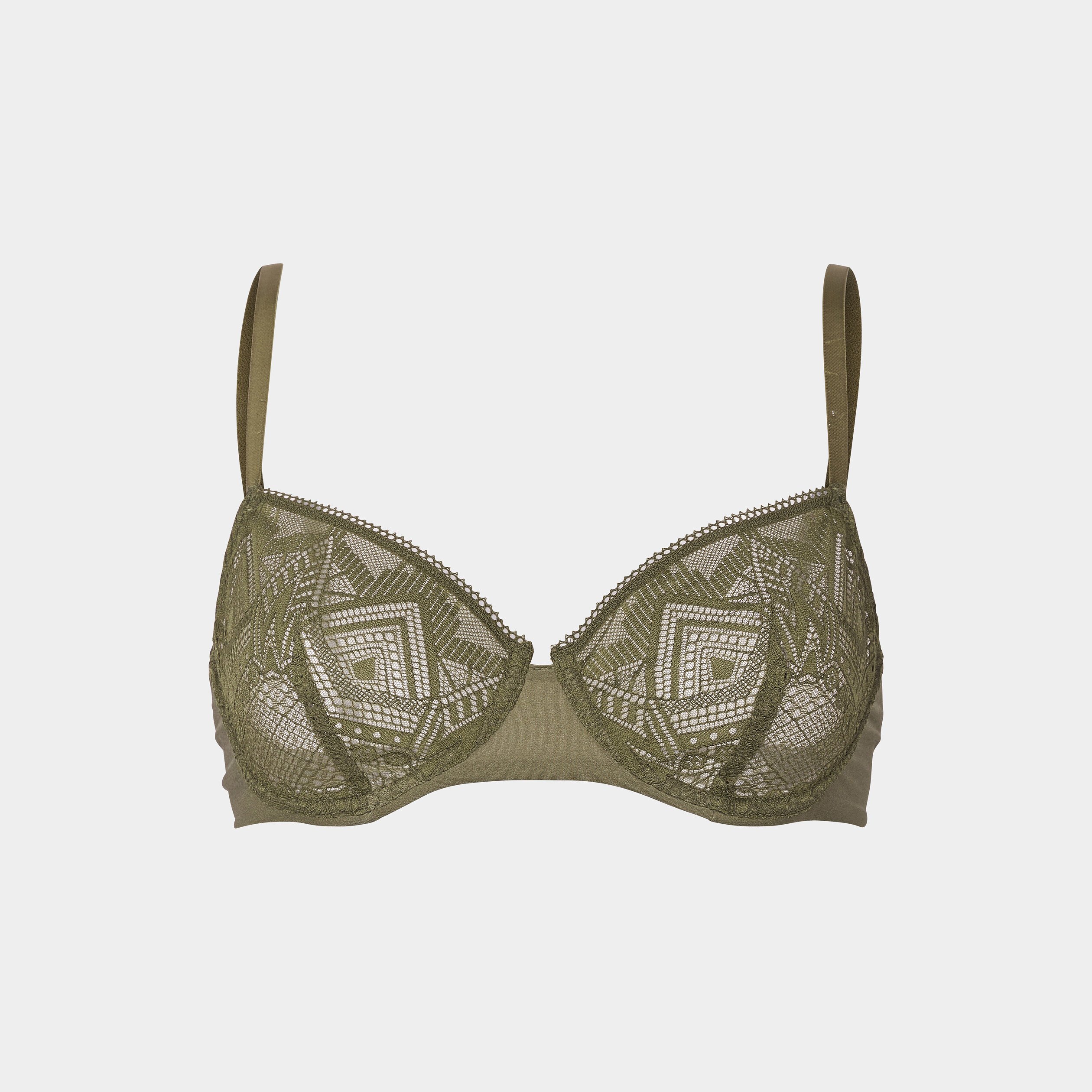soutien gorge emboitant en dentelle vert kaki femme Soutien-gorge emboîtant en dentelle vert kaki femme
