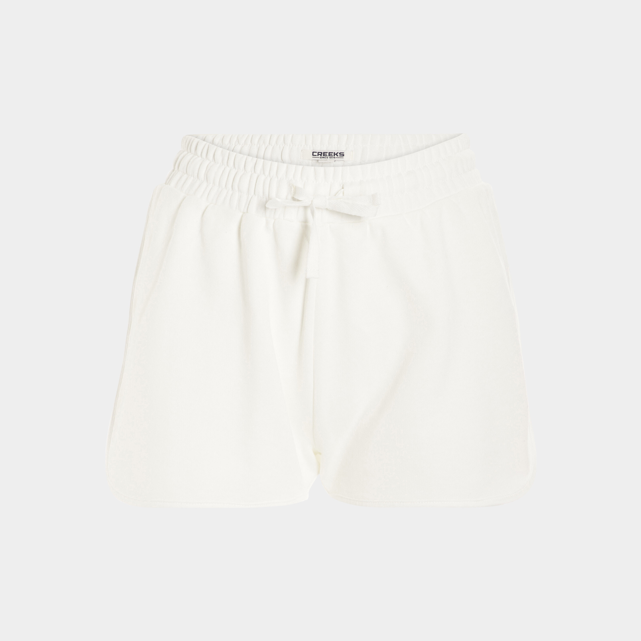 Jogging-Short droit taille élastiquée blanc femme