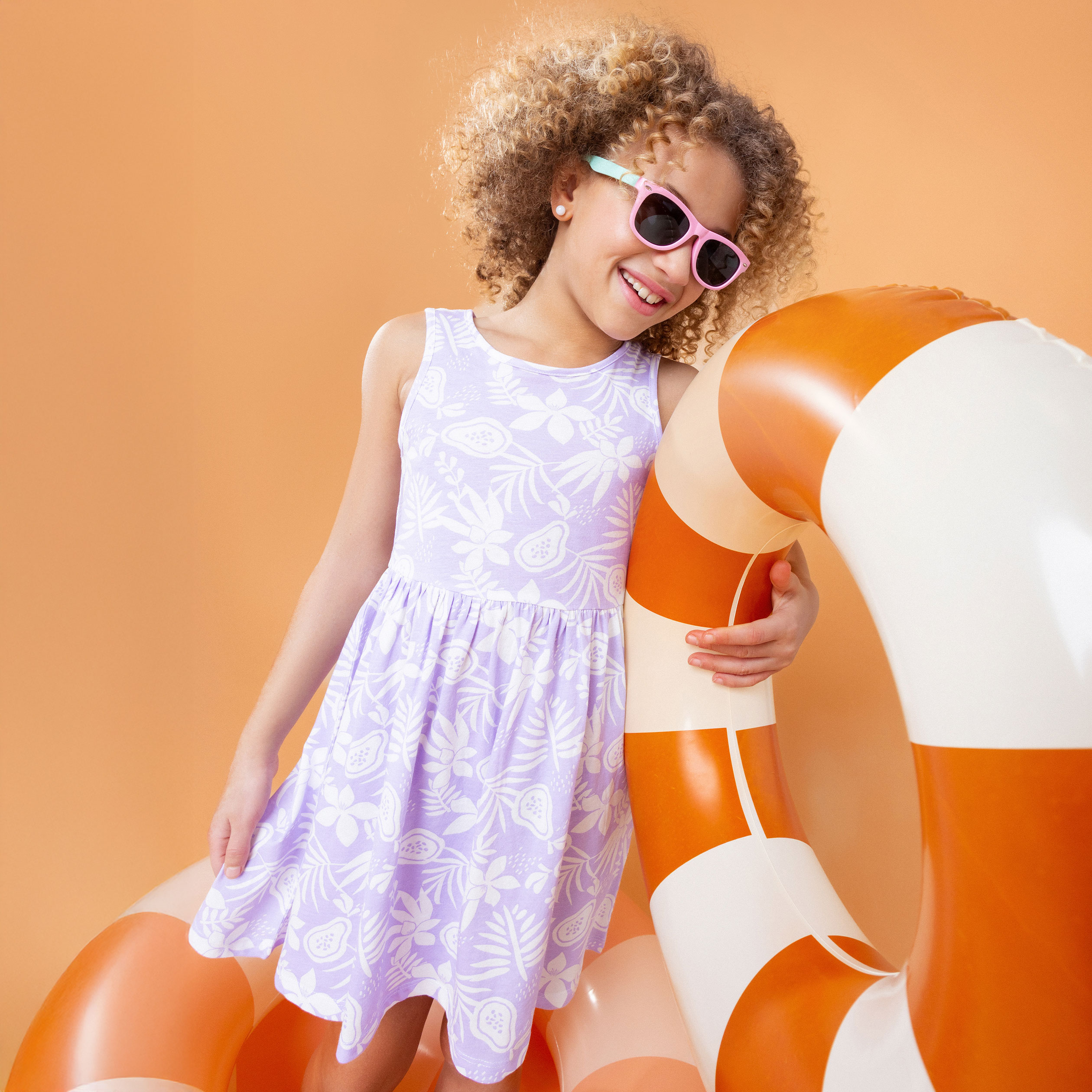 robe patineuse sans manches coton parme fille Robe patineuse sans manches coton parme fille