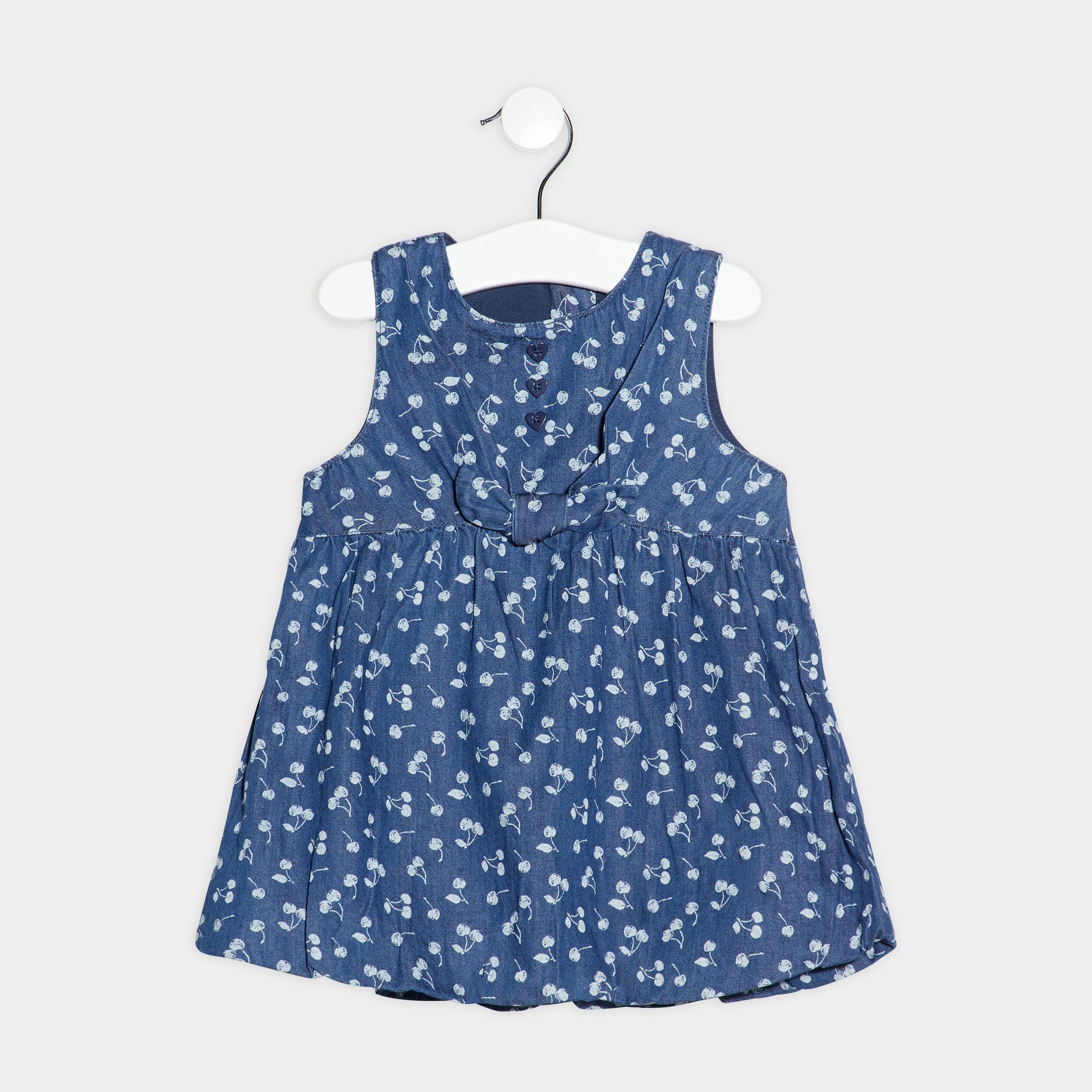 Robe évasée en jean bleu bébé fille