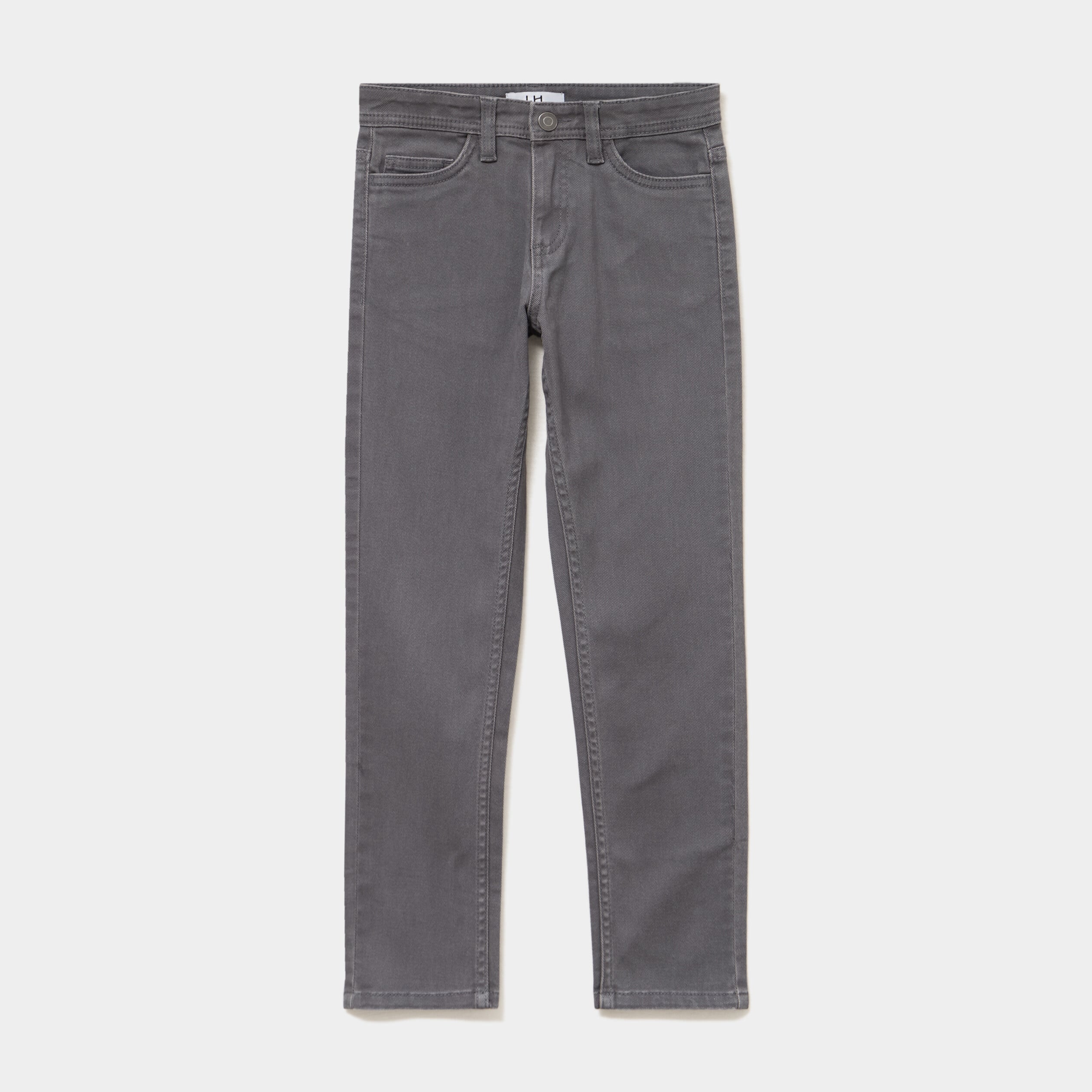 Pantalon slim coton majoritaire gris fonc&eacute; gar&ccedil;on