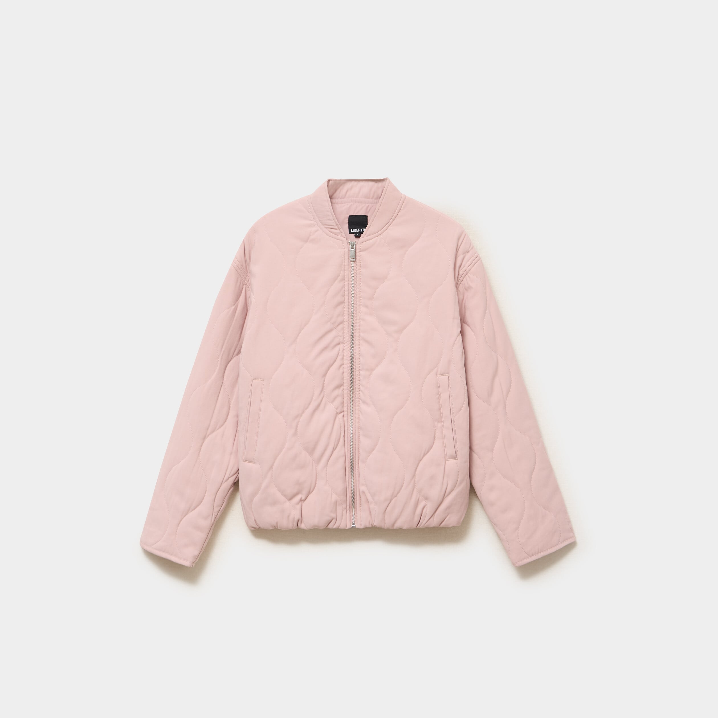 Blouson bomber matelass&eacute; rose poudr&eacute;e femme