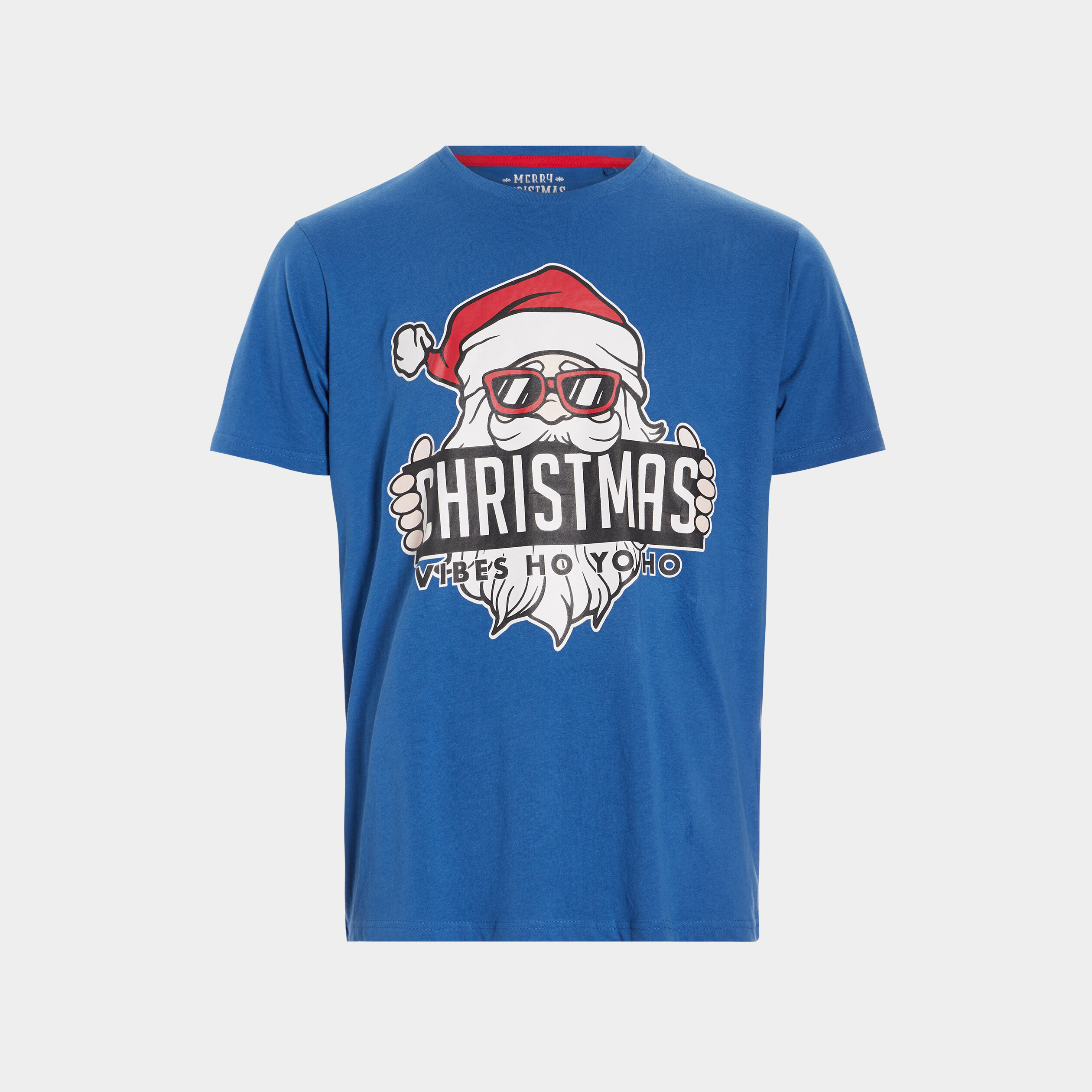 T-shirt de Noël manches courtes bleu homme