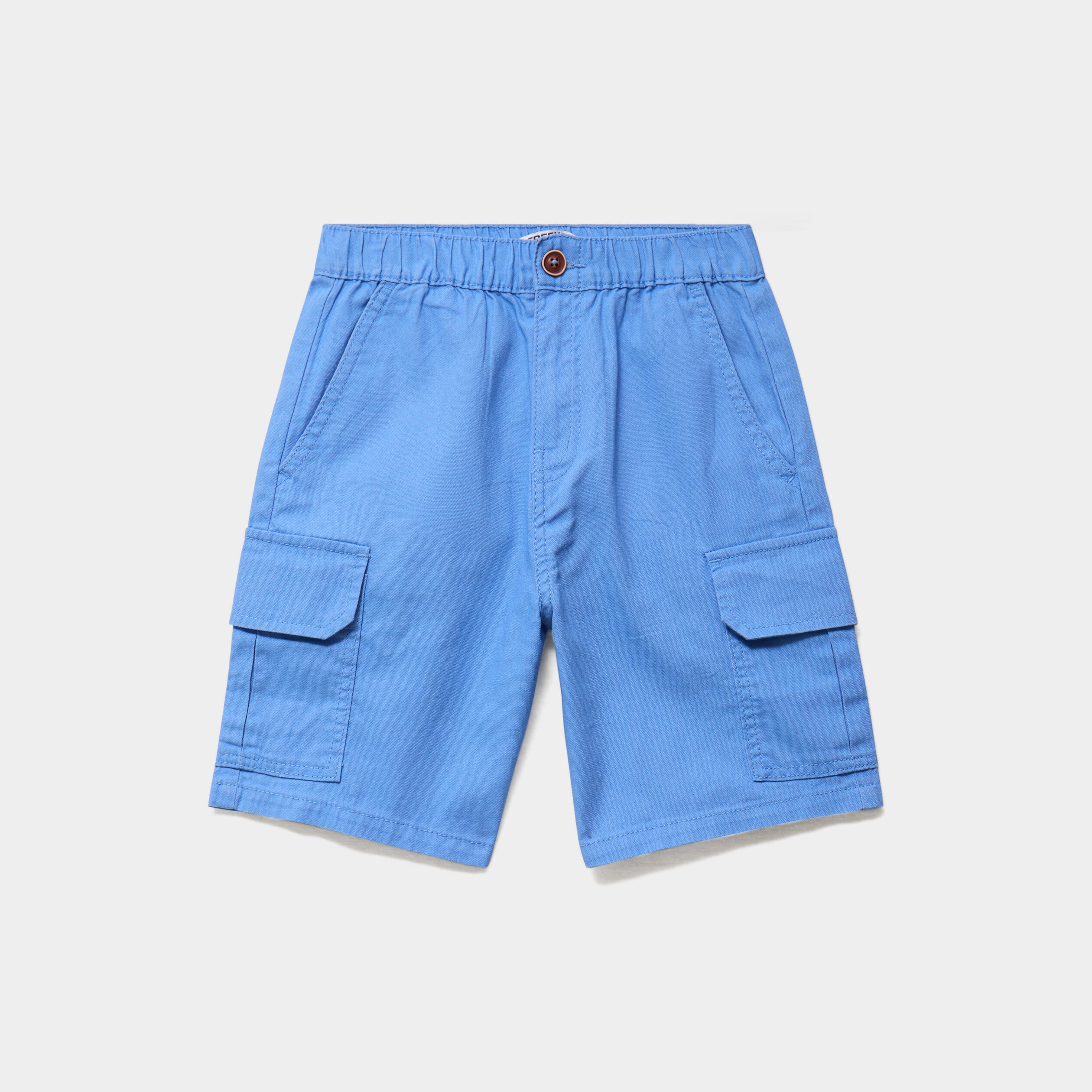 Bermuda short regular poches c&ocirc;t&eacute;s coton bleu gris gar&ccedil;on