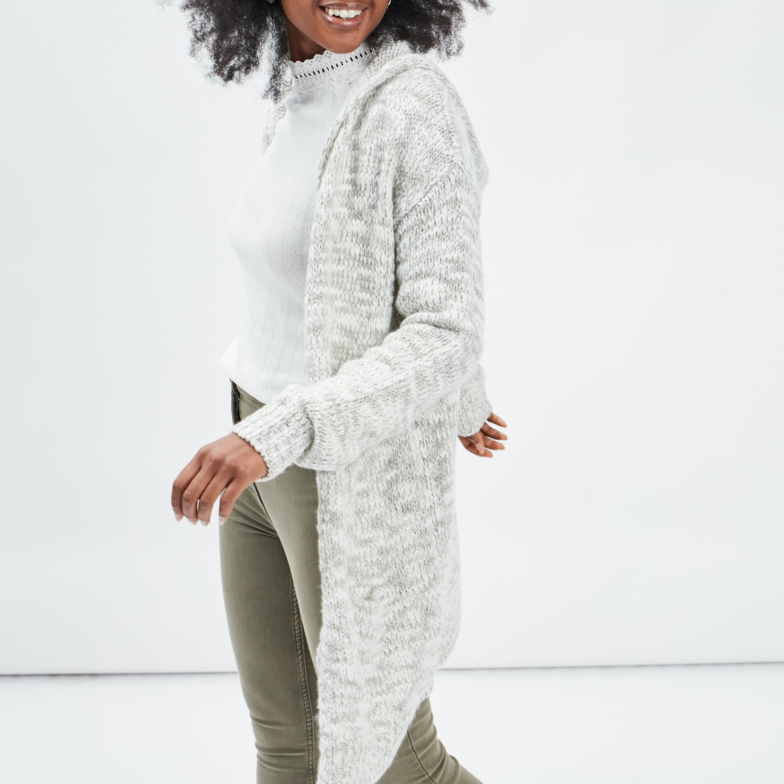 gilet a capuche creeks ecru femme Gilet à capuche Creeks ecru femme