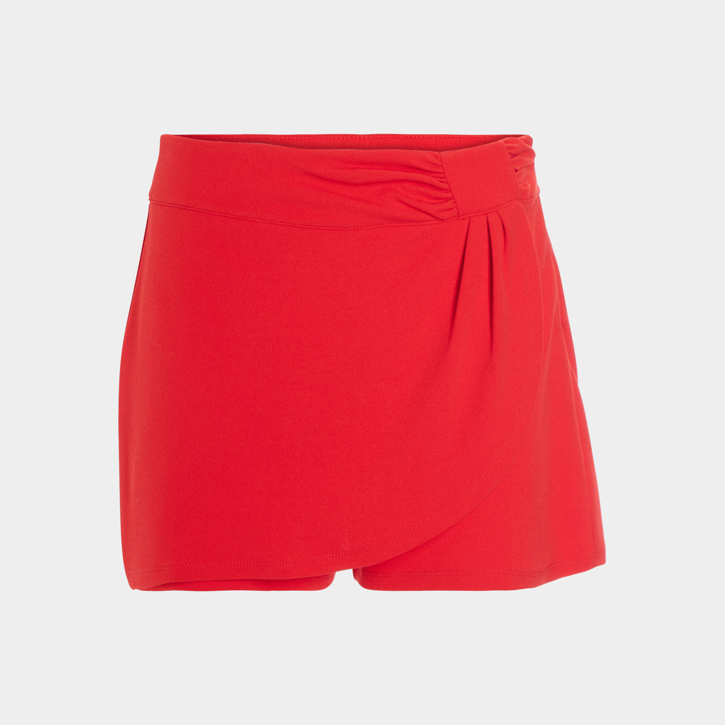 Jupe short droite zipp e rouge femme