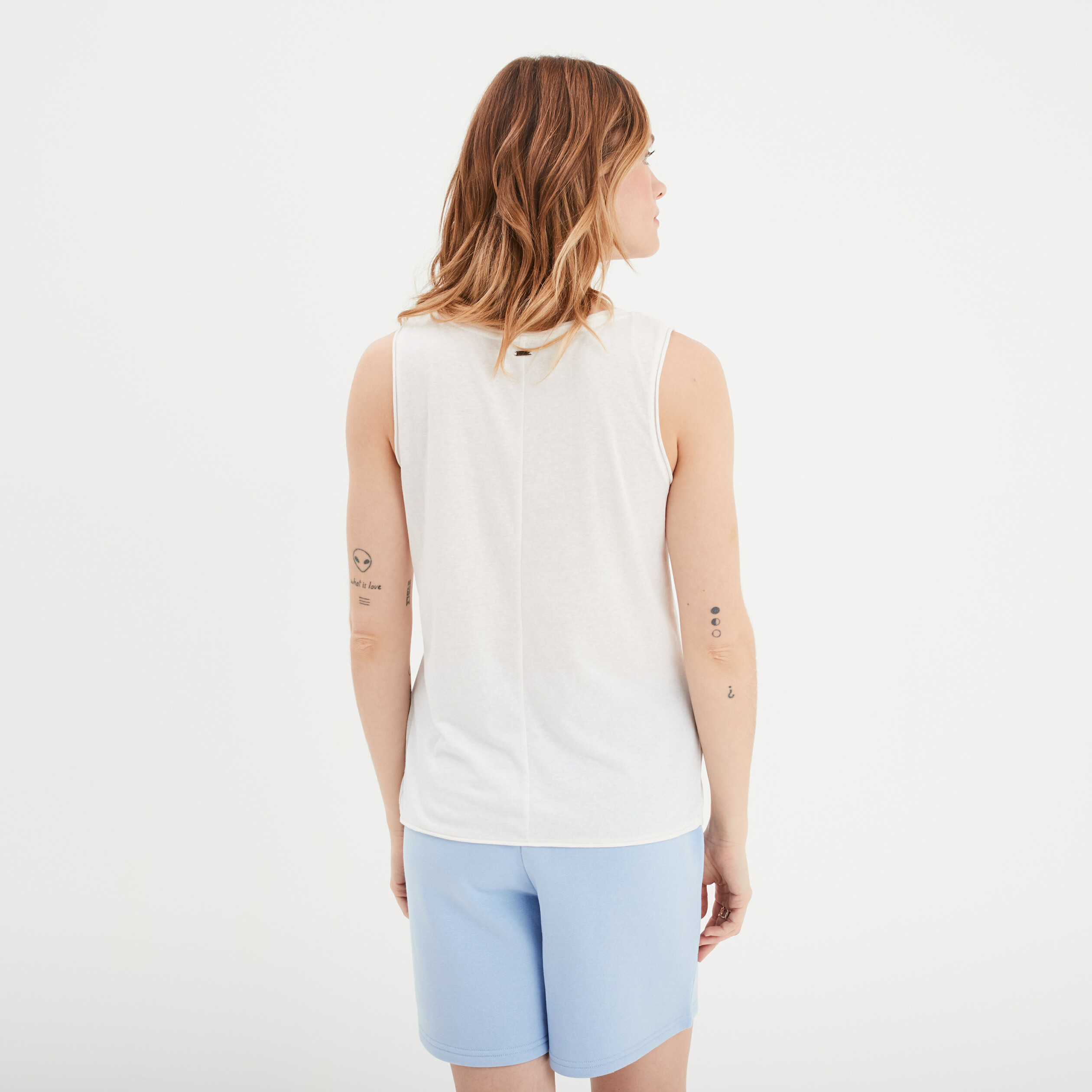 debardeur sans manches avec poche creeks blanc femme Débardeur sans manches avec poche Creeks blanc femme