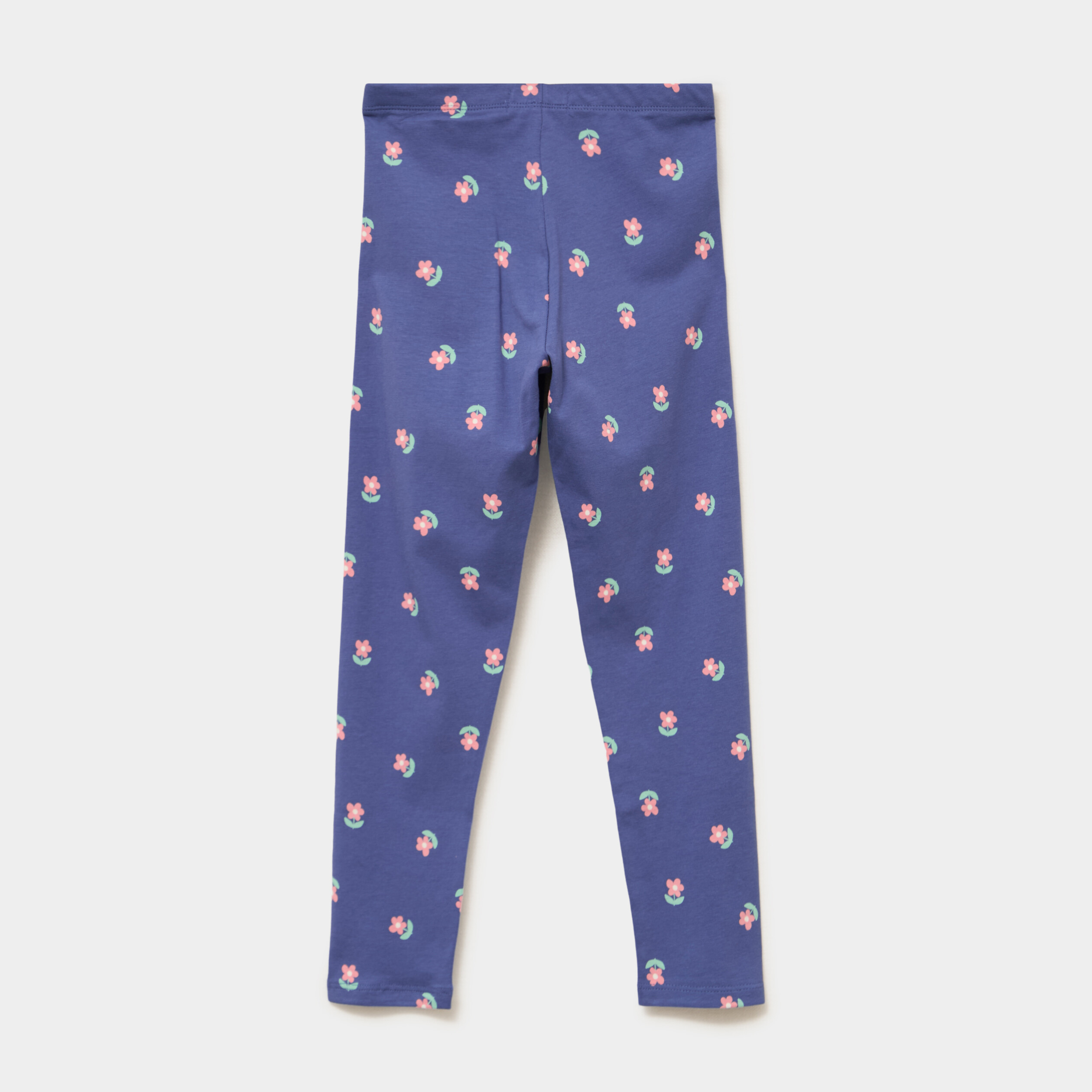 Legging taille &eacute;lastiqu&eacute;e coton bleu gris fille