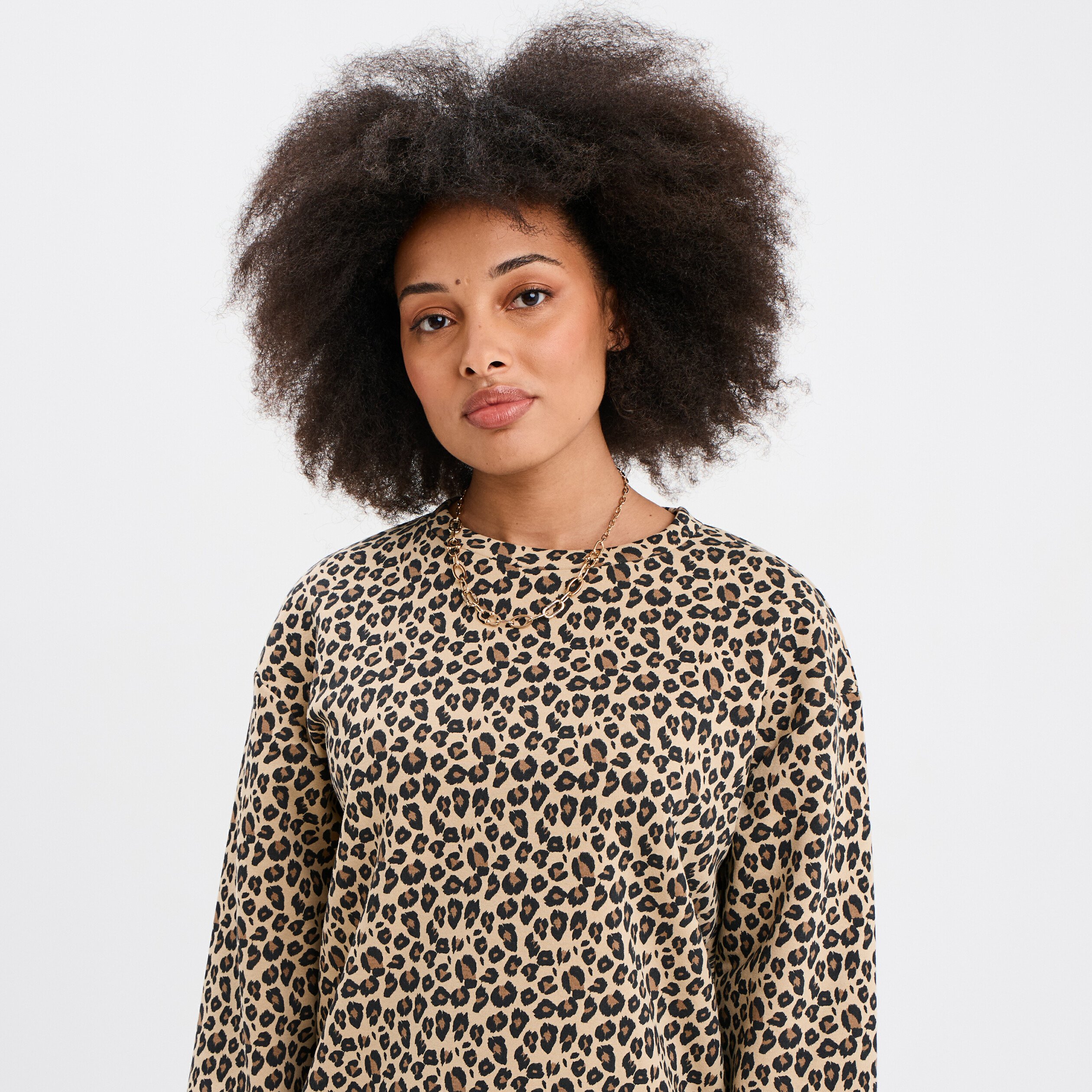 sweat col rond manches longues sable femme Sweat col rond manches longues sable femme