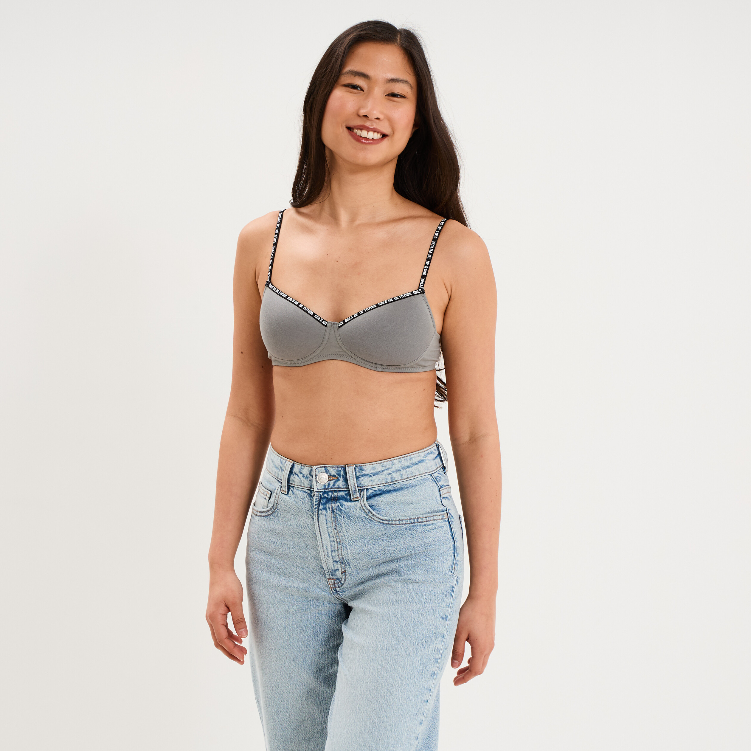 Soutien-gorge triangle padd&eacute; vert clair femme