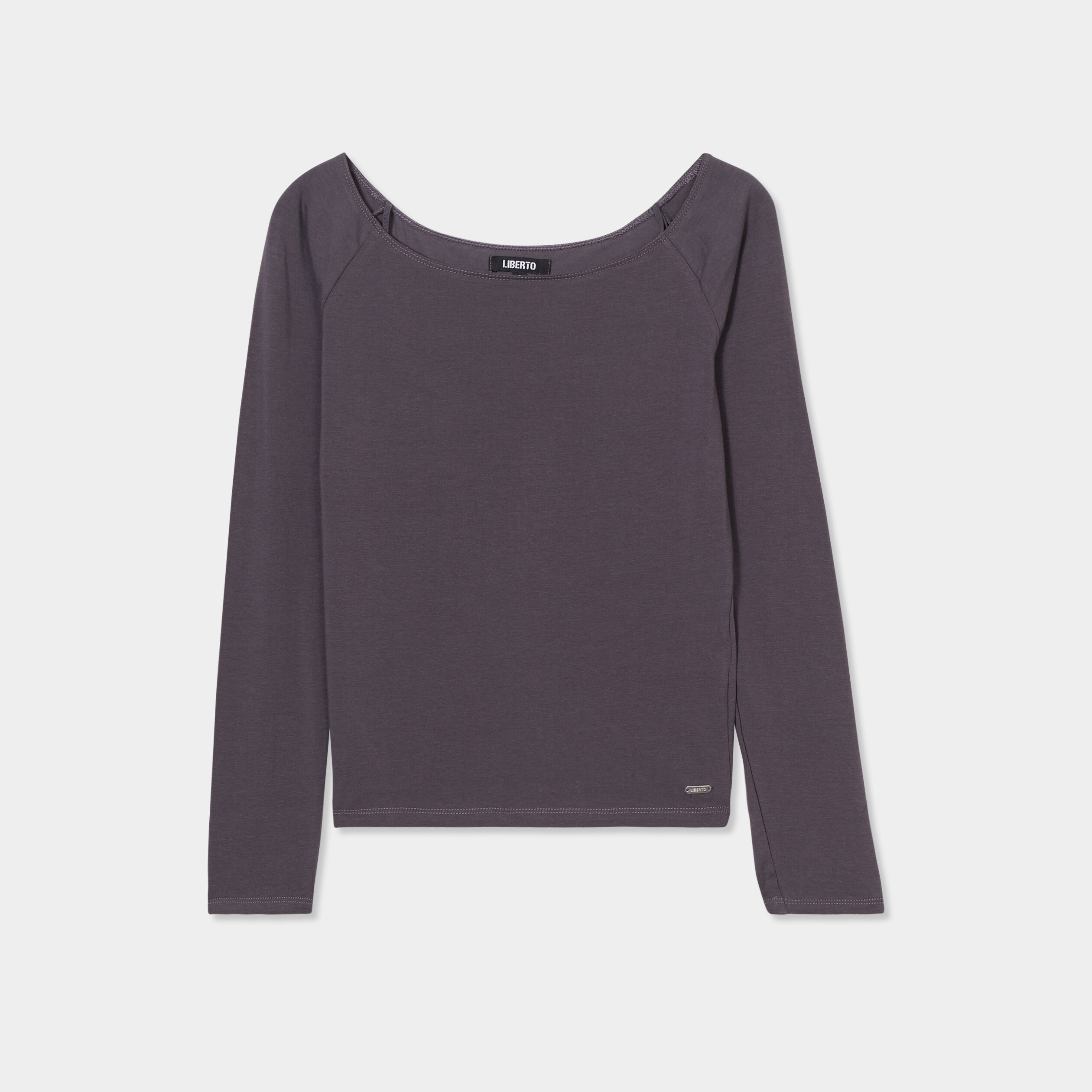 t shirt encolure bateau liberto gris fonce femme T-shirt encolure bateau Liberto gris foncé femme