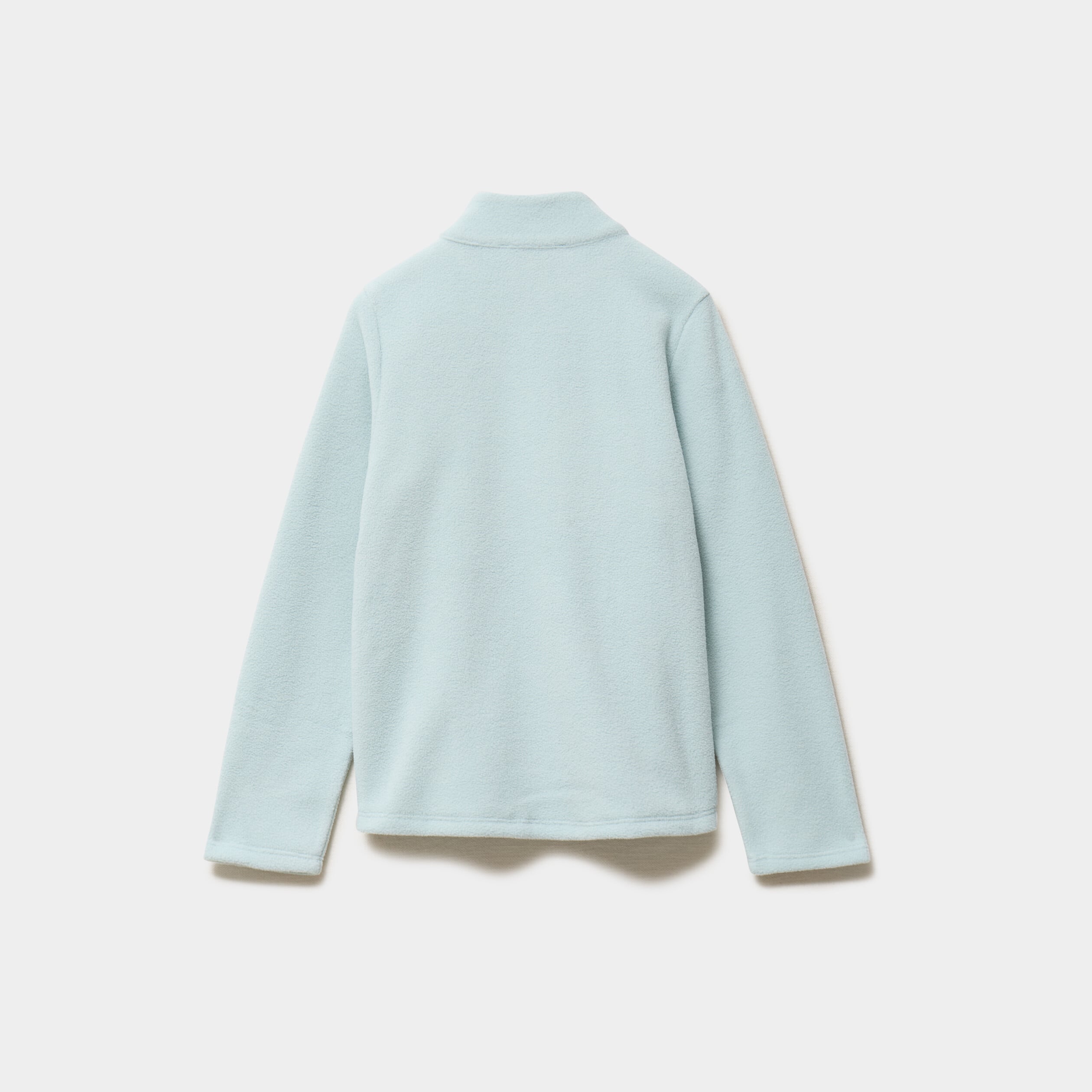 Sweat polaire col camionneur bleu gris fille