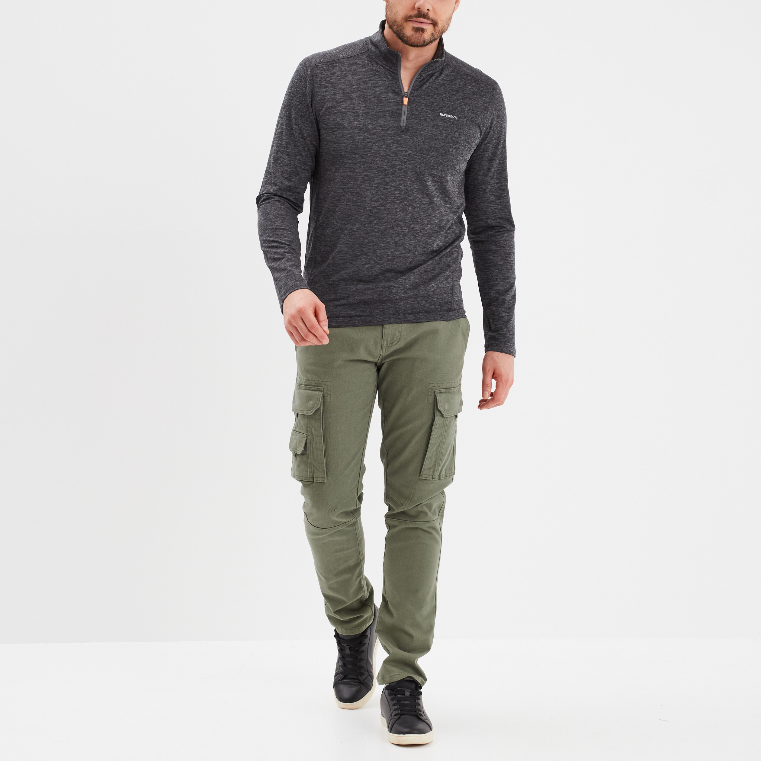 pantalon cargo ceinture trappeur vert kaki homme Pantalon cargo ceinturé Trappeur vert kaki homme